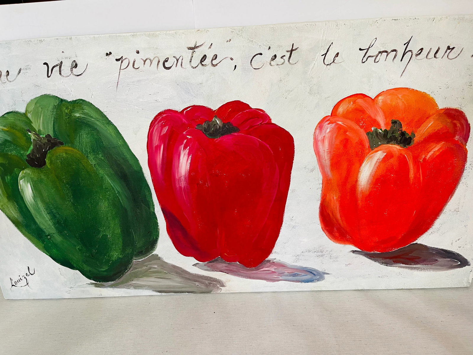 Original Canvas Painting " Spicy Life Delicious" Restaurant Sign - 4