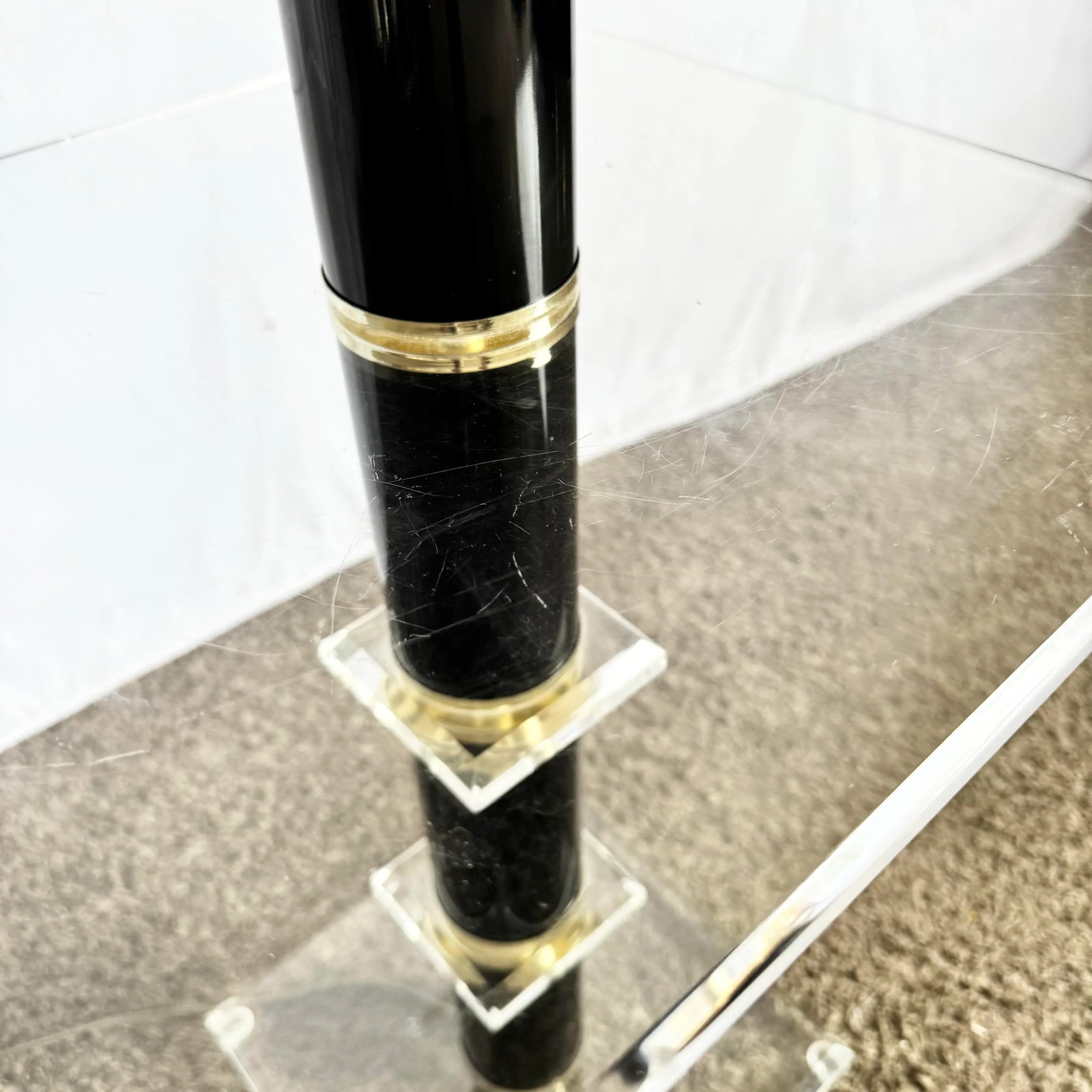 Mid Century Modern Black and Lucite Floor Lamp/Side Table - 5