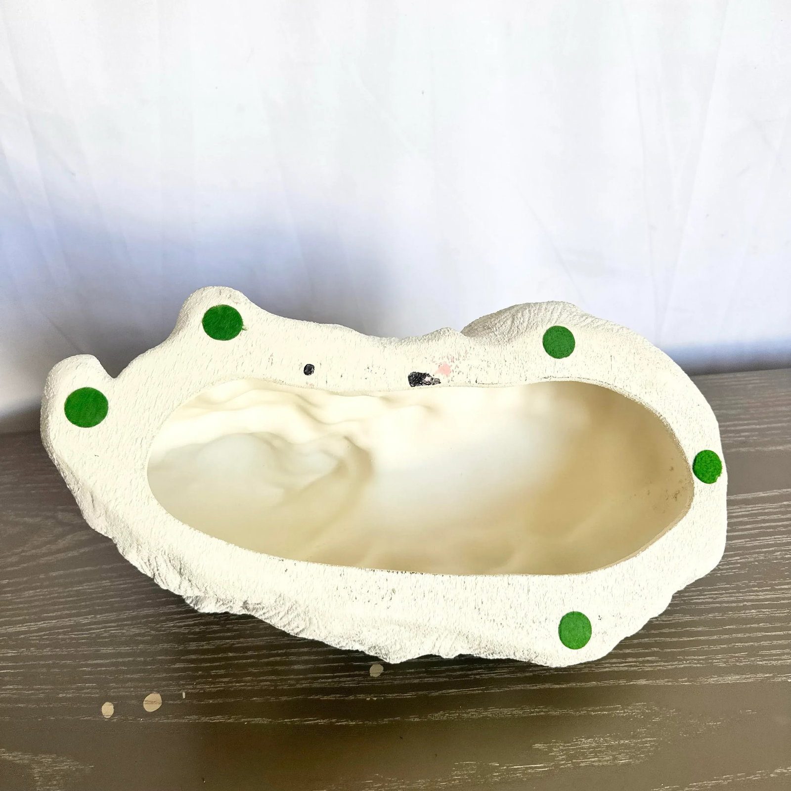 Vintage Pink White and Green Ceramic Cat Sculpture - 8