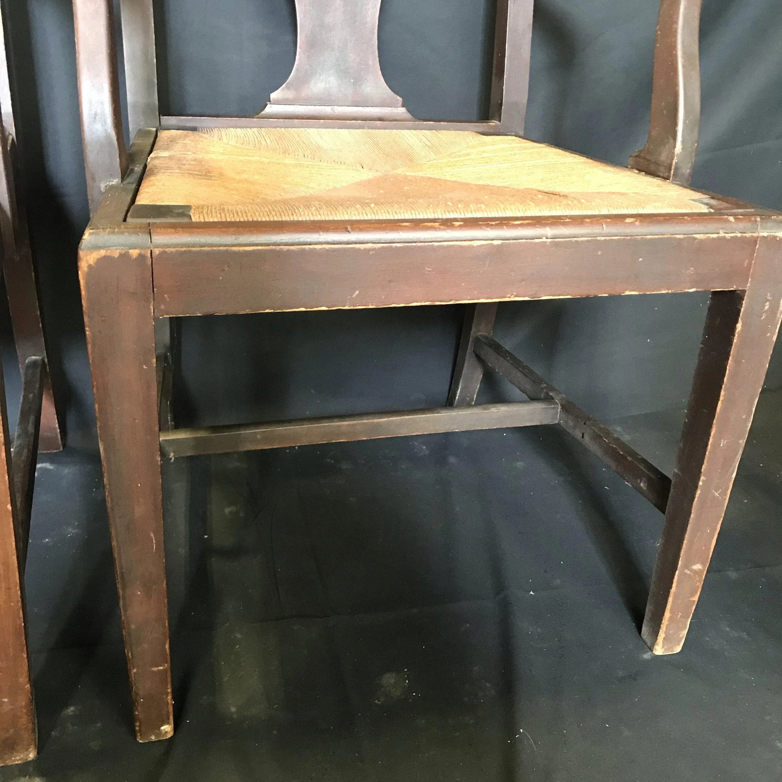 Period British Chippendale Armchairs With Rush Seats -A Pair - 6