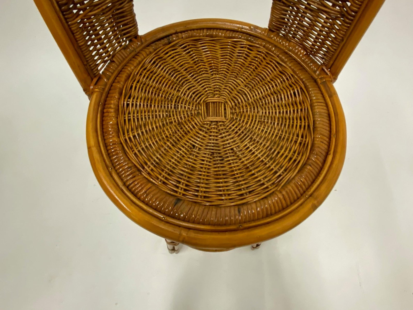 Mid Century Modern Woven Rattan Barstools - a Pair - 7