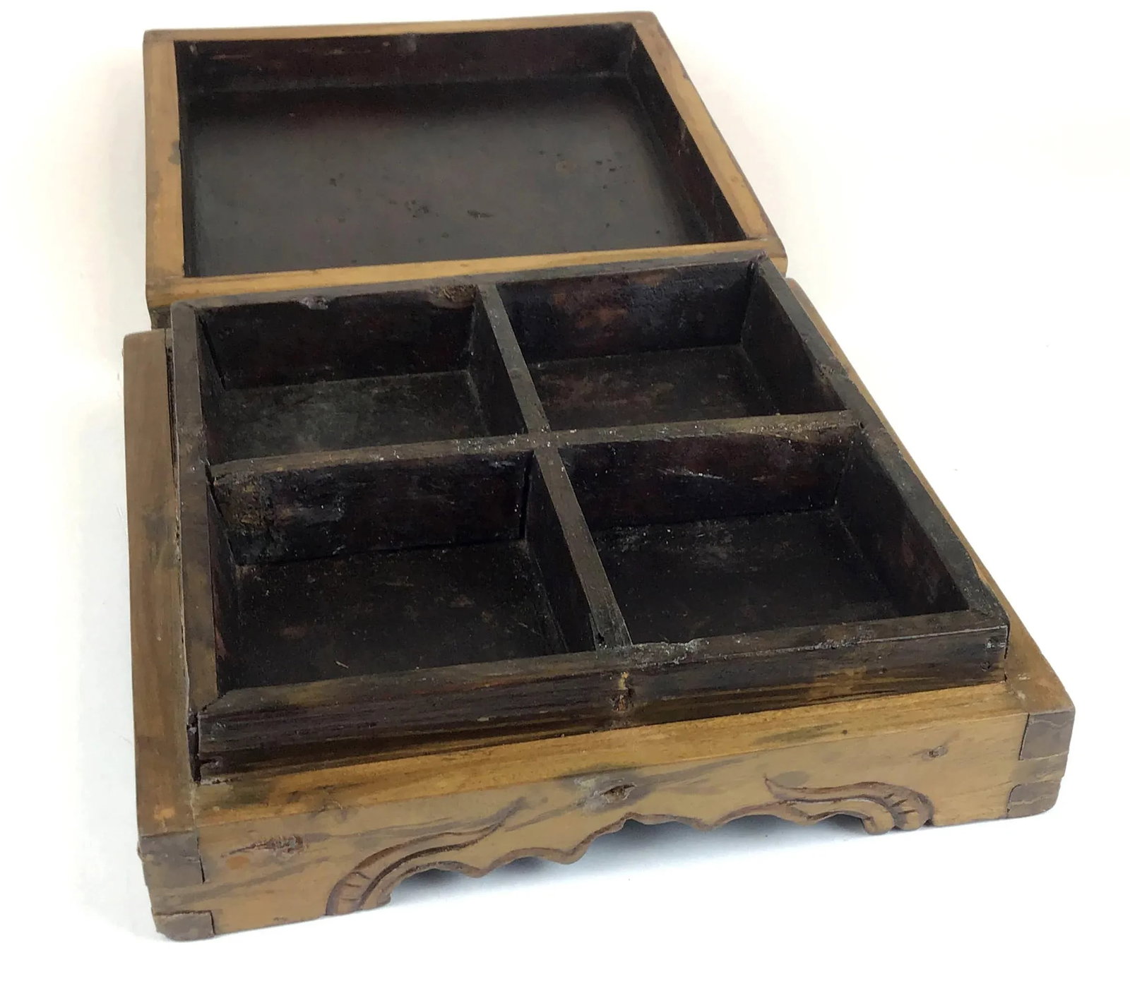 Antique Asian Treasure Wooden Box - 5