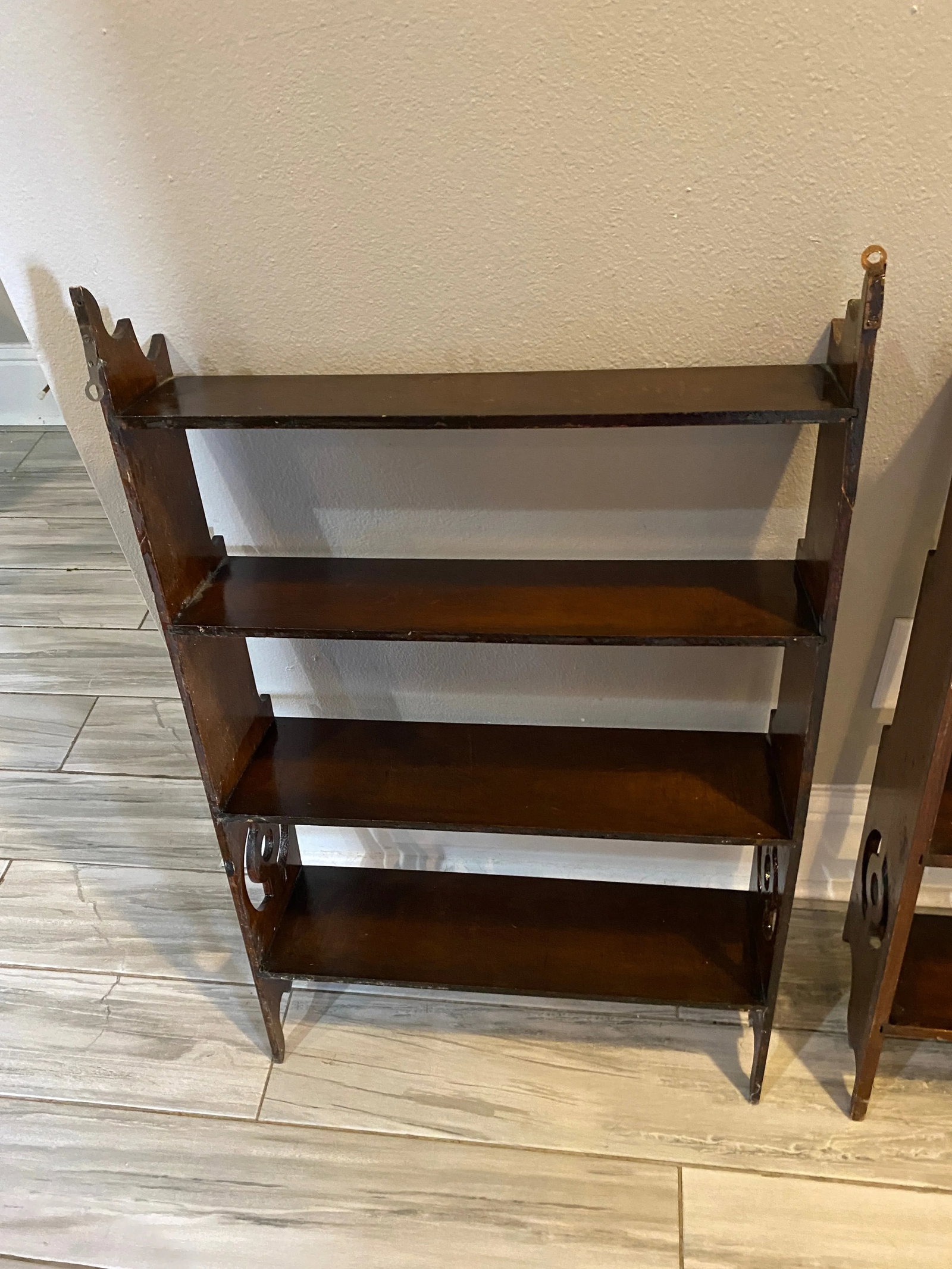 Antique Pair of English Hanging Shelves - 4