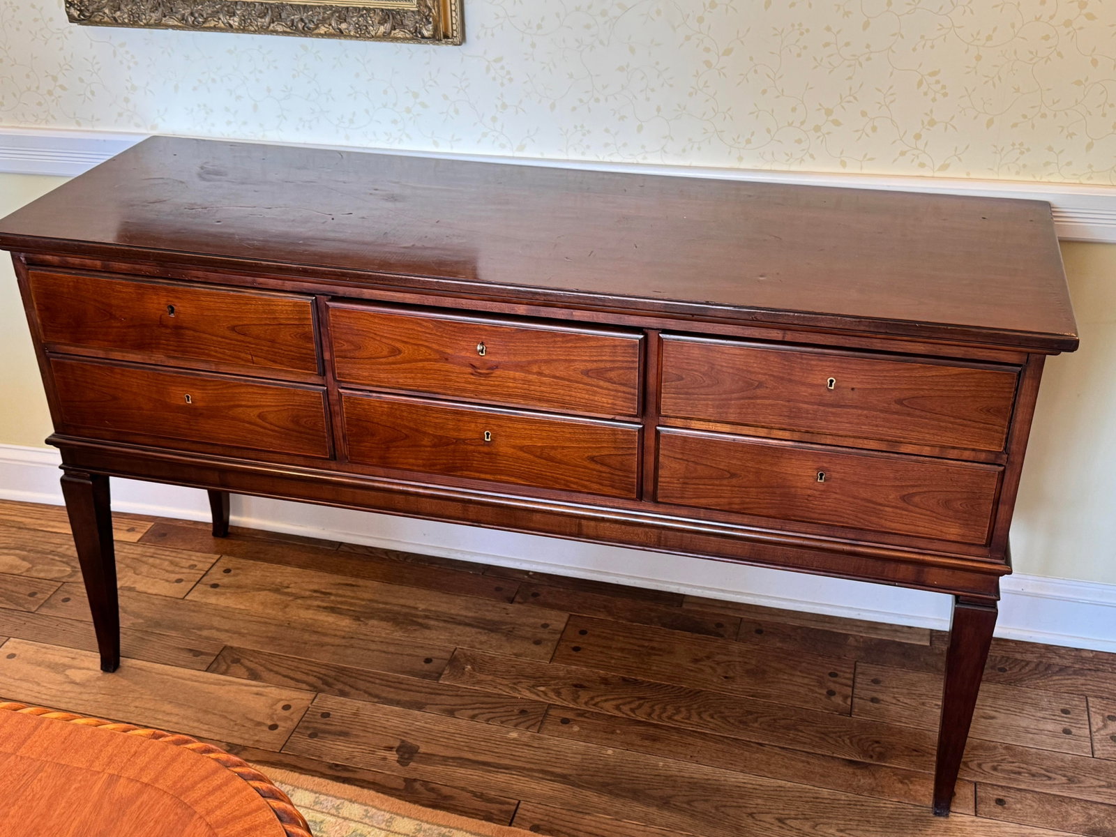 Antique English Mahogany Sideboard / Server, C. 1905 - 6 Drawers, 61'' W - 10