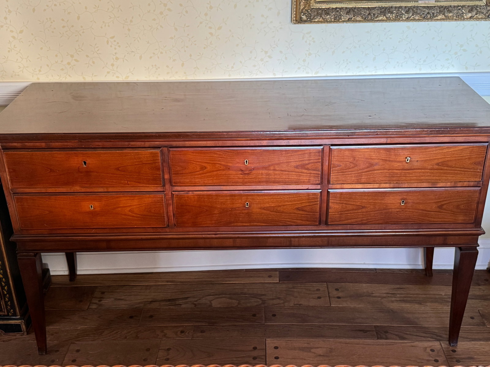 Antique English Mahogany Sideboard / Server, C. 1905 - 6 Drawers, 61'' W - 3