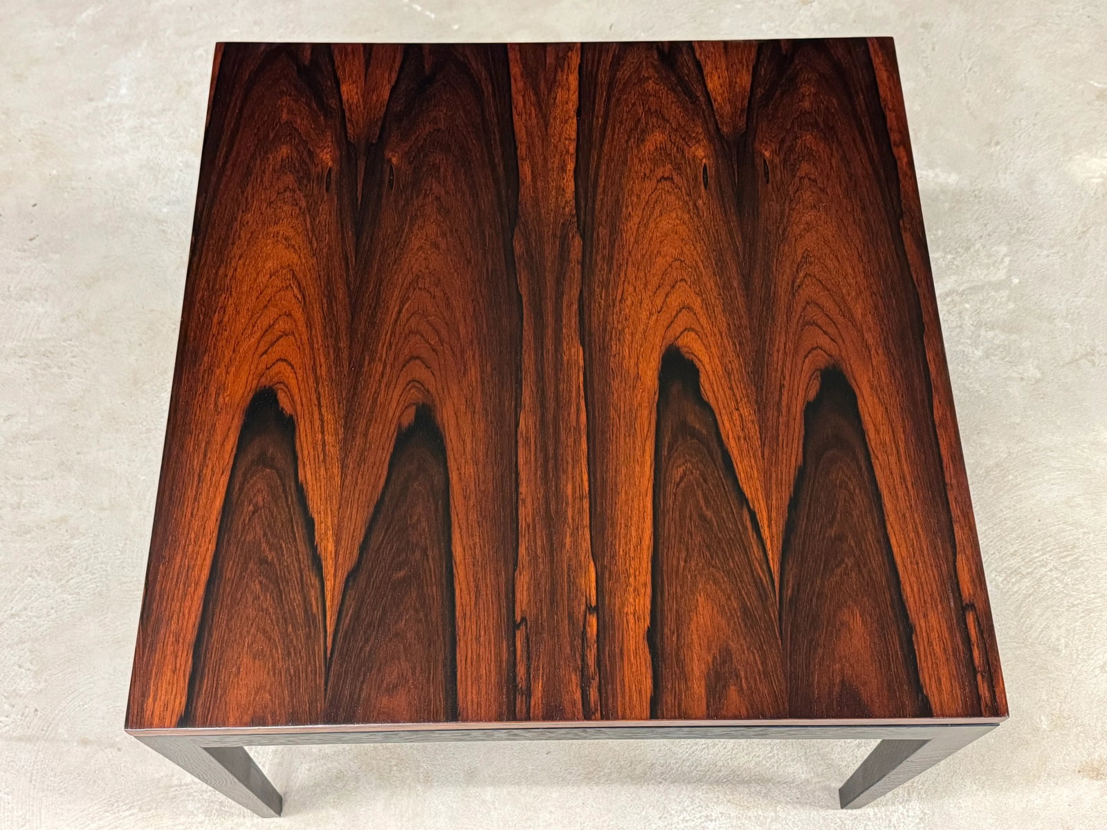 1960s Refinished Rosewood Square Coffee End Table by Knoll - 3