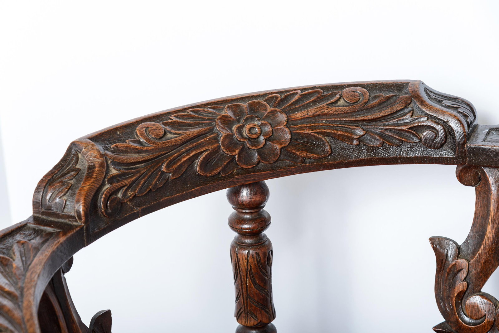 Antique English Upholstered Corner Chair - 3