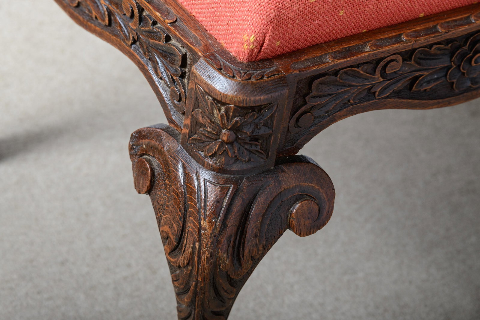 Antique English Upholstered Corner Chair - 6