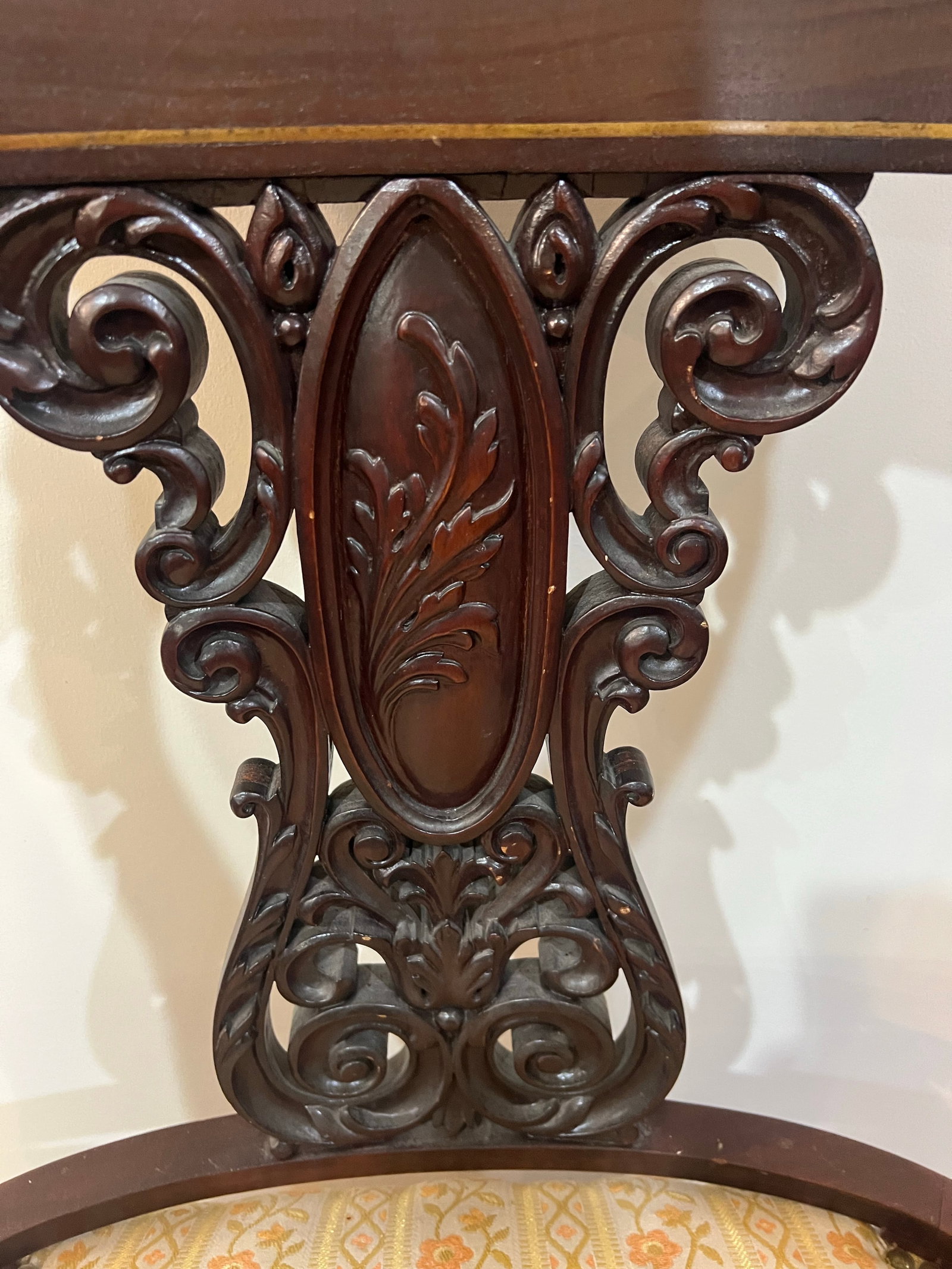 Chinese Mother of Pearl and Brass Inlay 19th Century Chair - 11