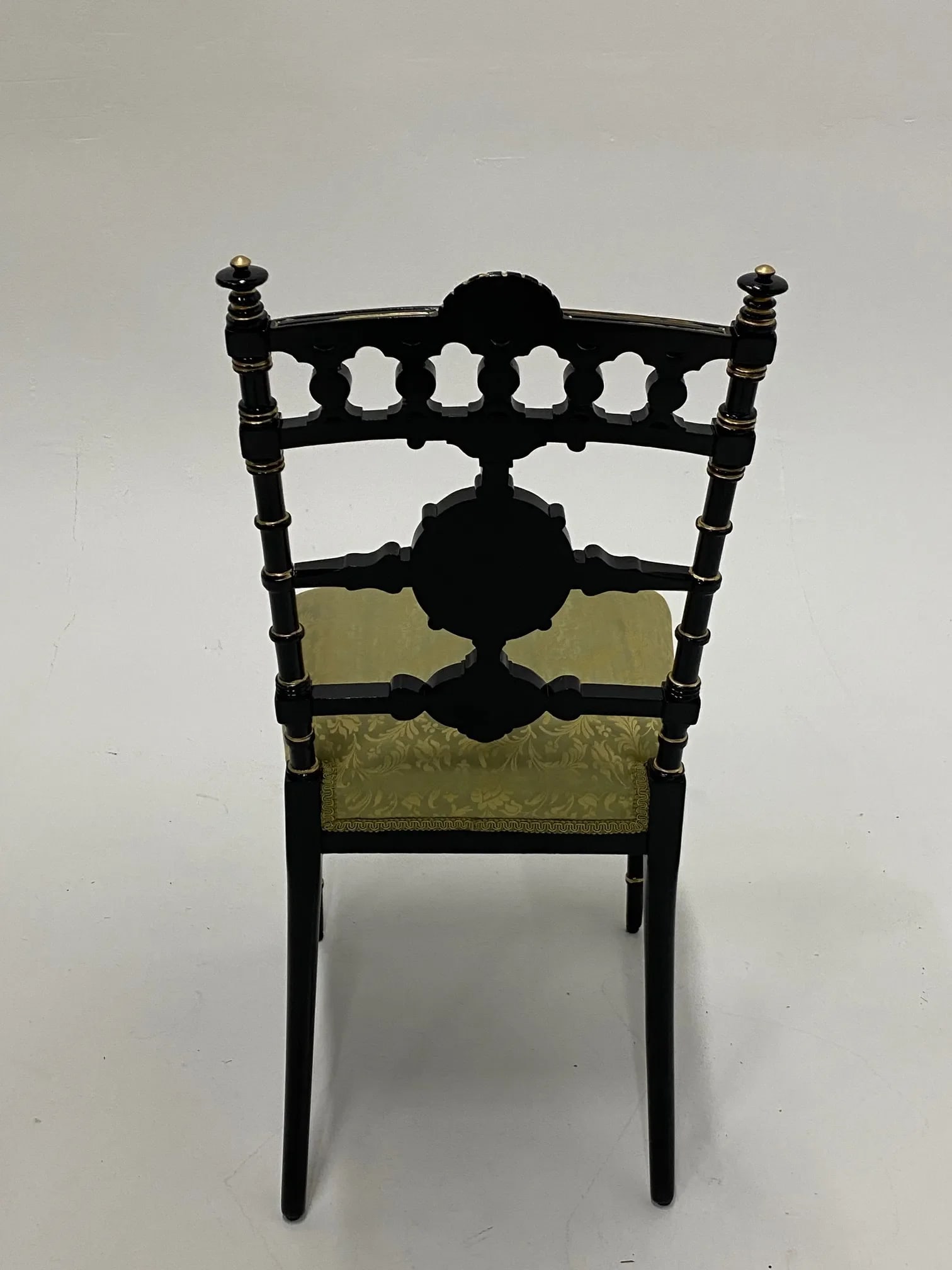Strikingly Decorative Victorian Aesthetic Movement Gilt & Ebonized Chair - 3