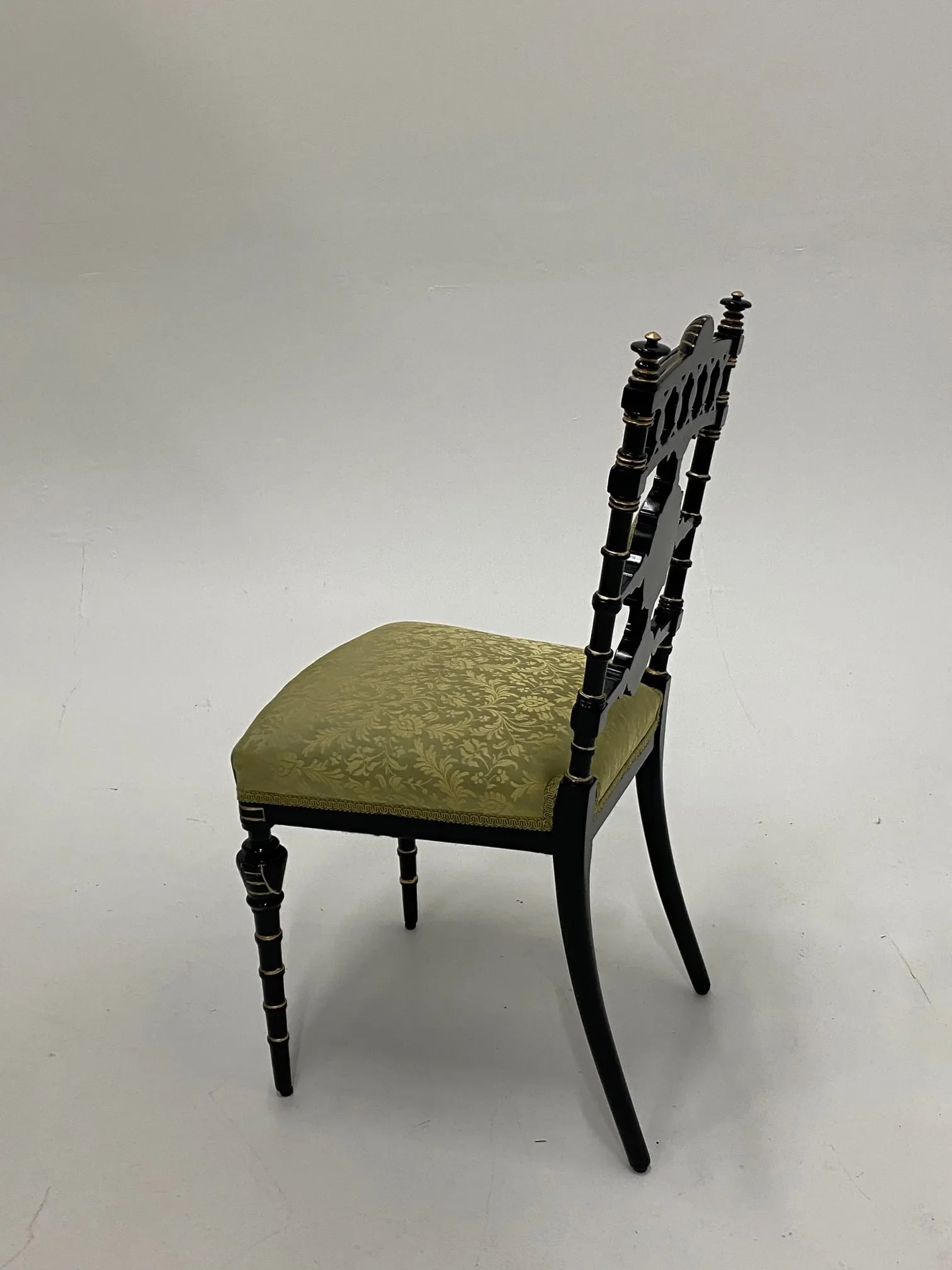Strikingly Decorative Victorian Aesthetic Movement Gilt & Ebonized Chair - 6