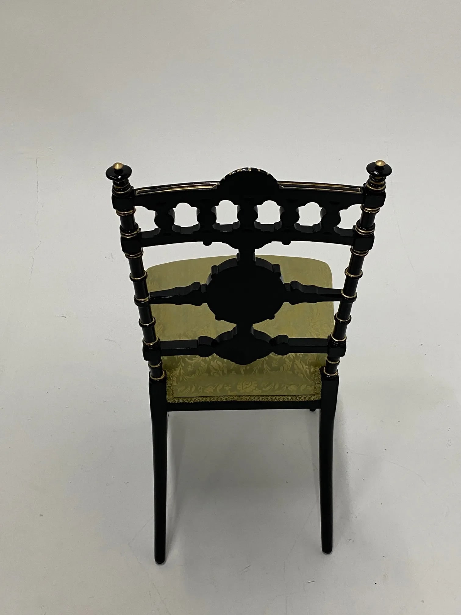 Strikingly Decorative Victorian Aesthetic Movement Gilt & Ebonized Chair - 7