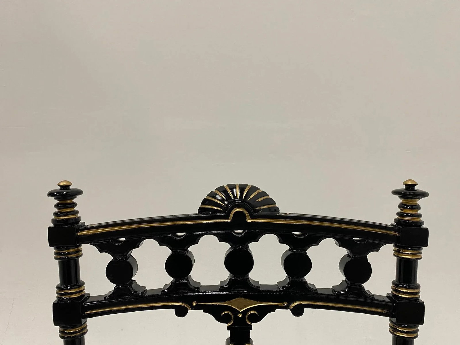 Strikingly Decorative Victorian Aesthetic Movement Gilt & Ebonized Chair - 8