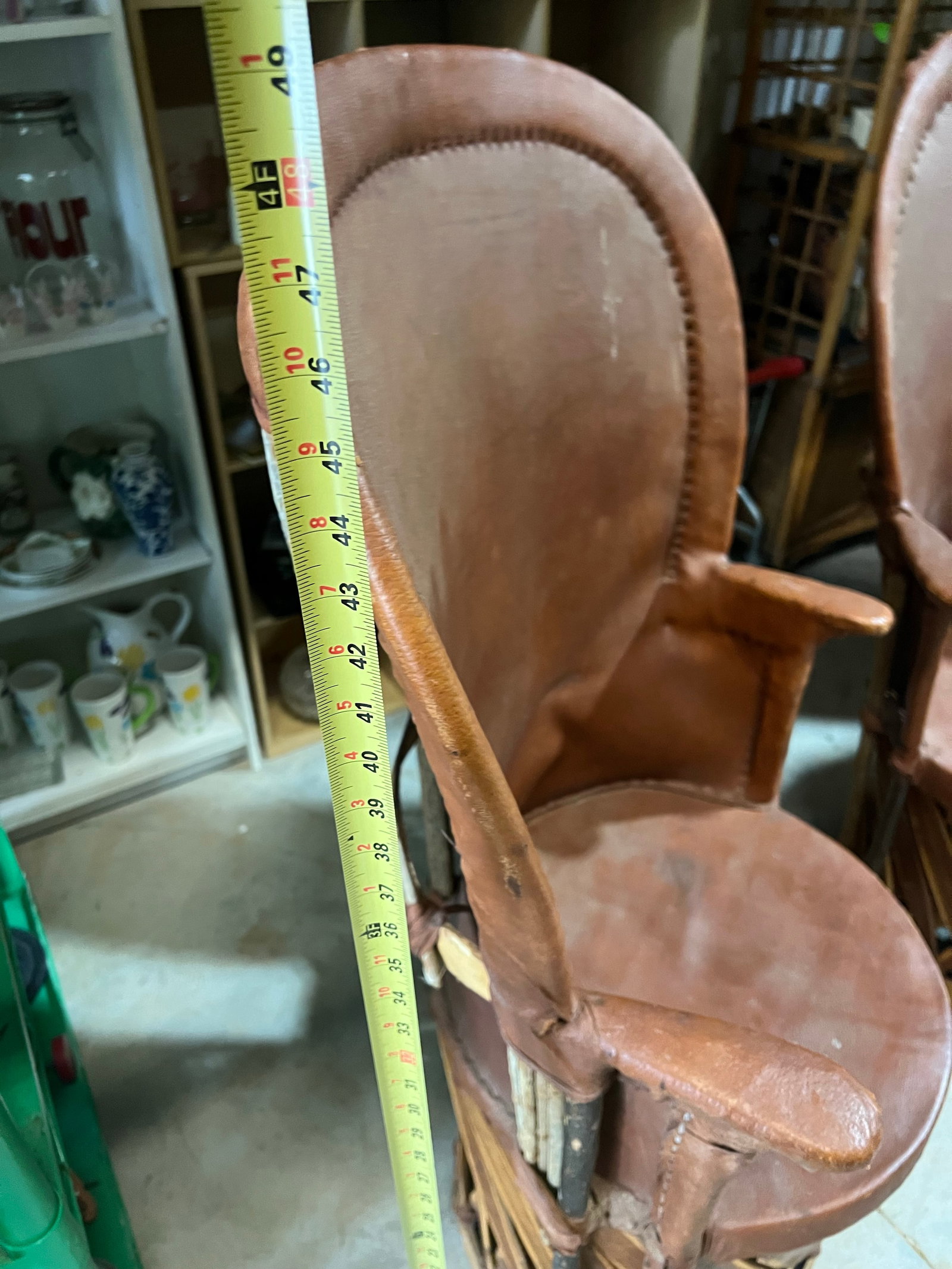 Vintage Pair of Wooden and Leather Equipale Chairs - 11
