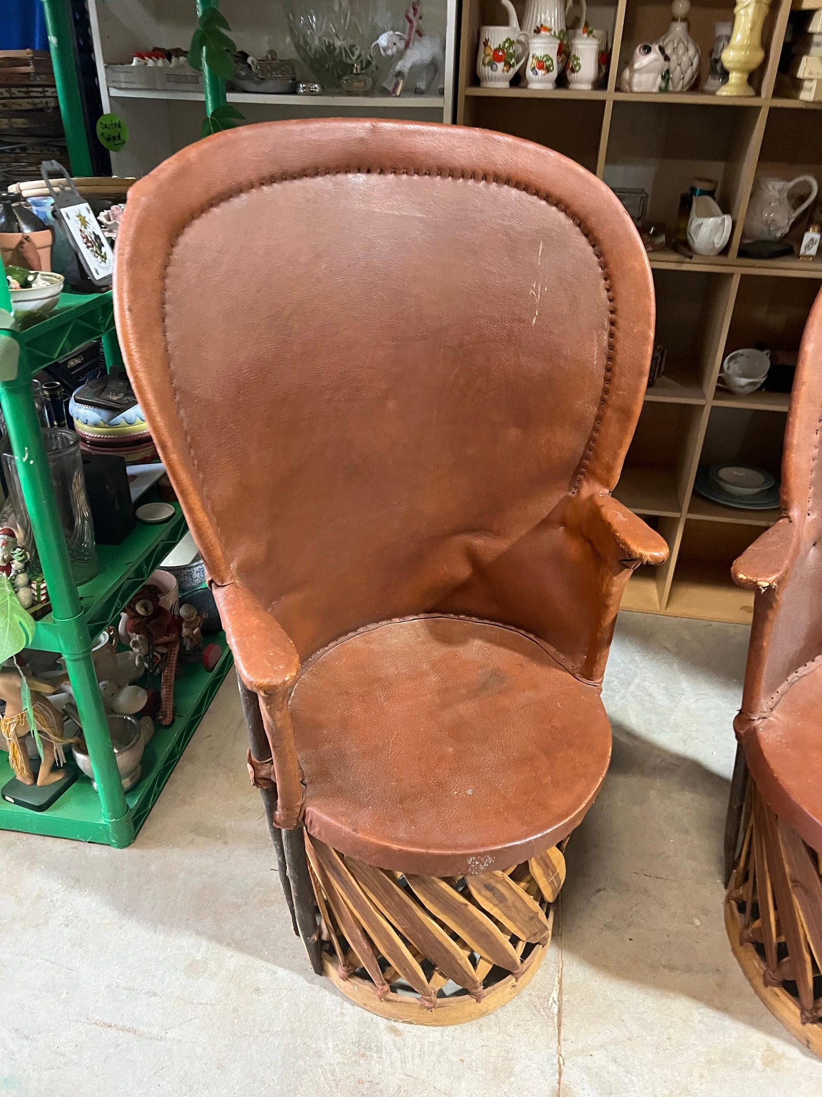 Vintage Pair of Wooden and Leather Equipale Chairs - 6