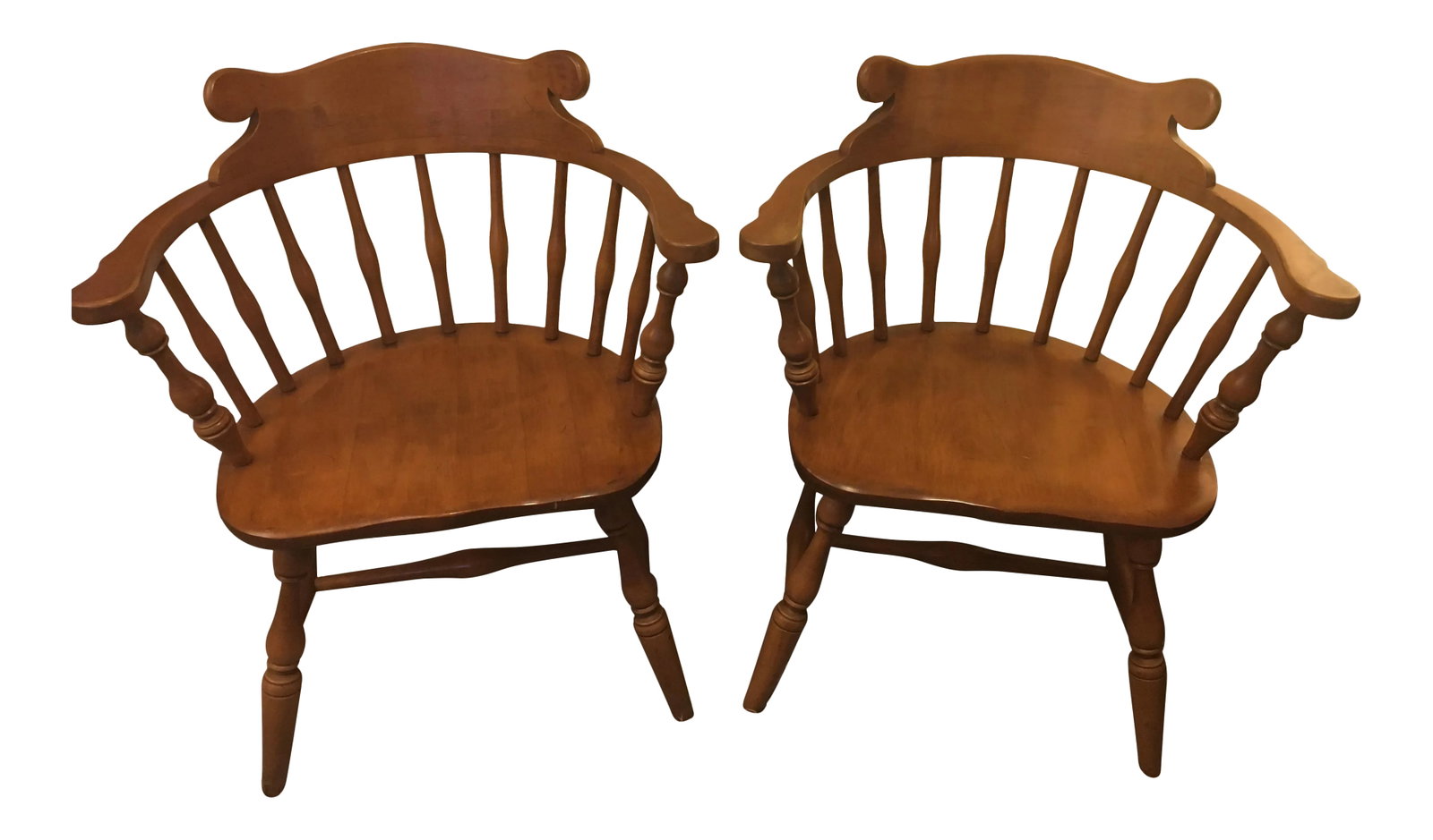 1950s Vintage Conant Ball Chairs - A Pair: Nice rock maple chairs made by the conant ball furniture company 2 chairs are priced as a pair Condition: Alterations: Original Condition Unaltered Imperfections: Some Imperfections Condition Notes: G
