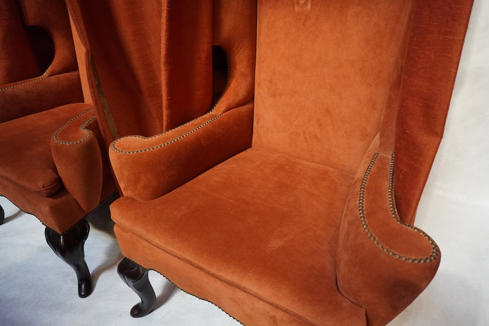 Late 20th Century Pair of Tall Baldachin Wingback King Chairs - 15