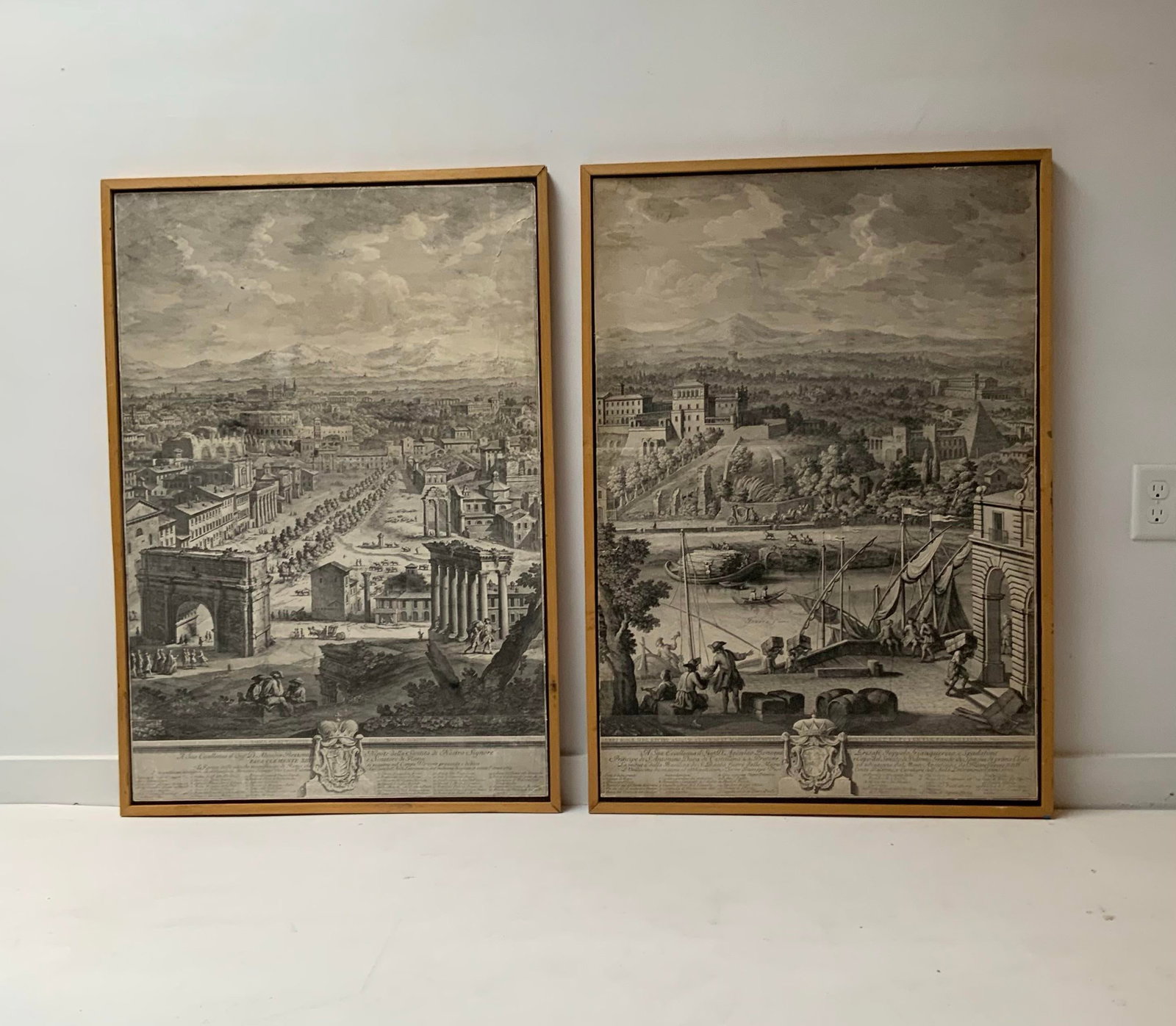 Mid 18th Century Pair of Giuseppe Vasi Panoramic Prints of Rome. - 3