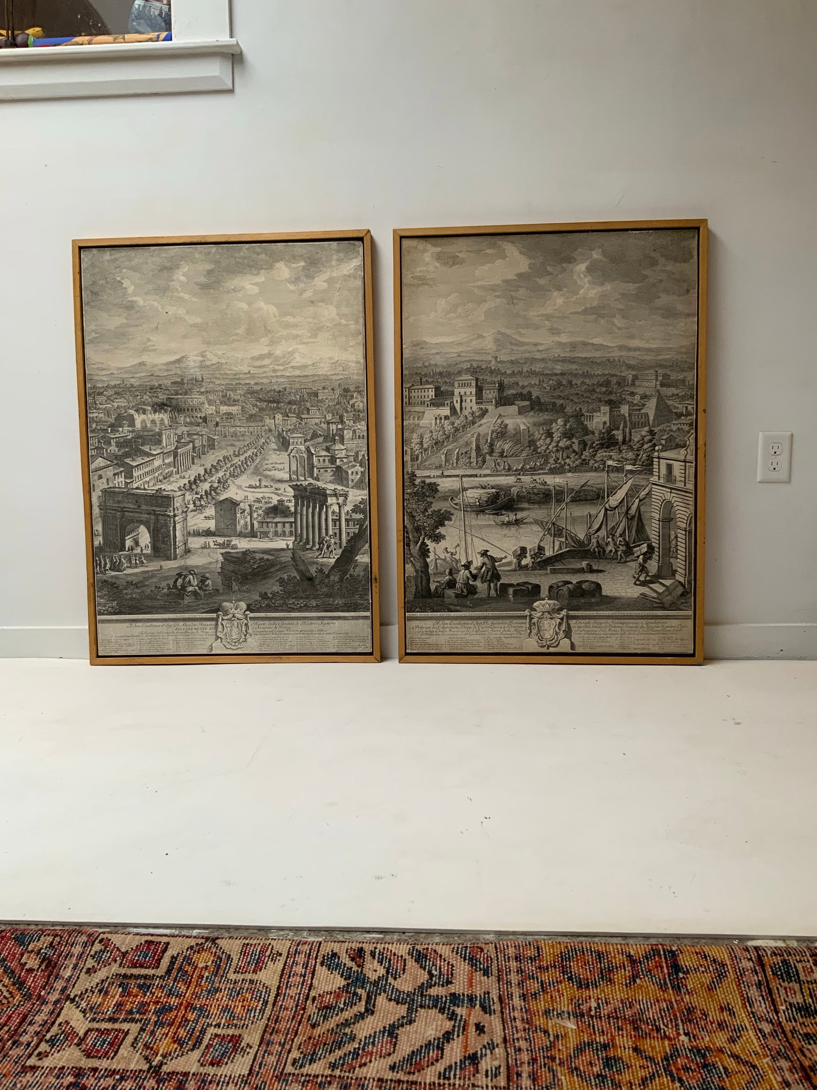 Mid 18th Century Pair of Giuseppe Vasi Panoramic Prints of Rome. - 4