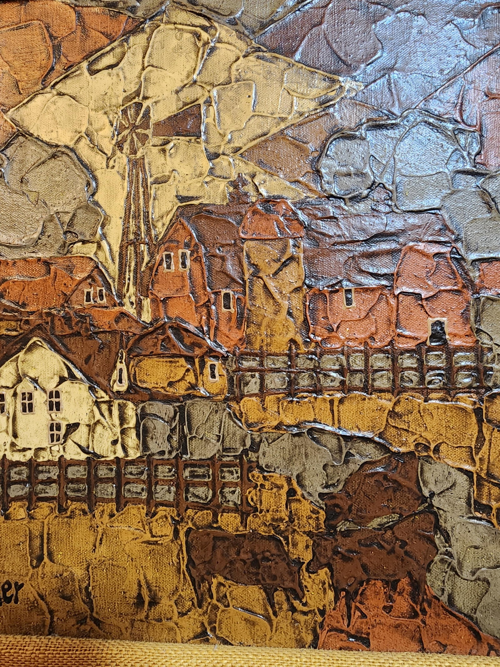 Mid Century Modern Artist Bonita Thurman Original Oil. - 2