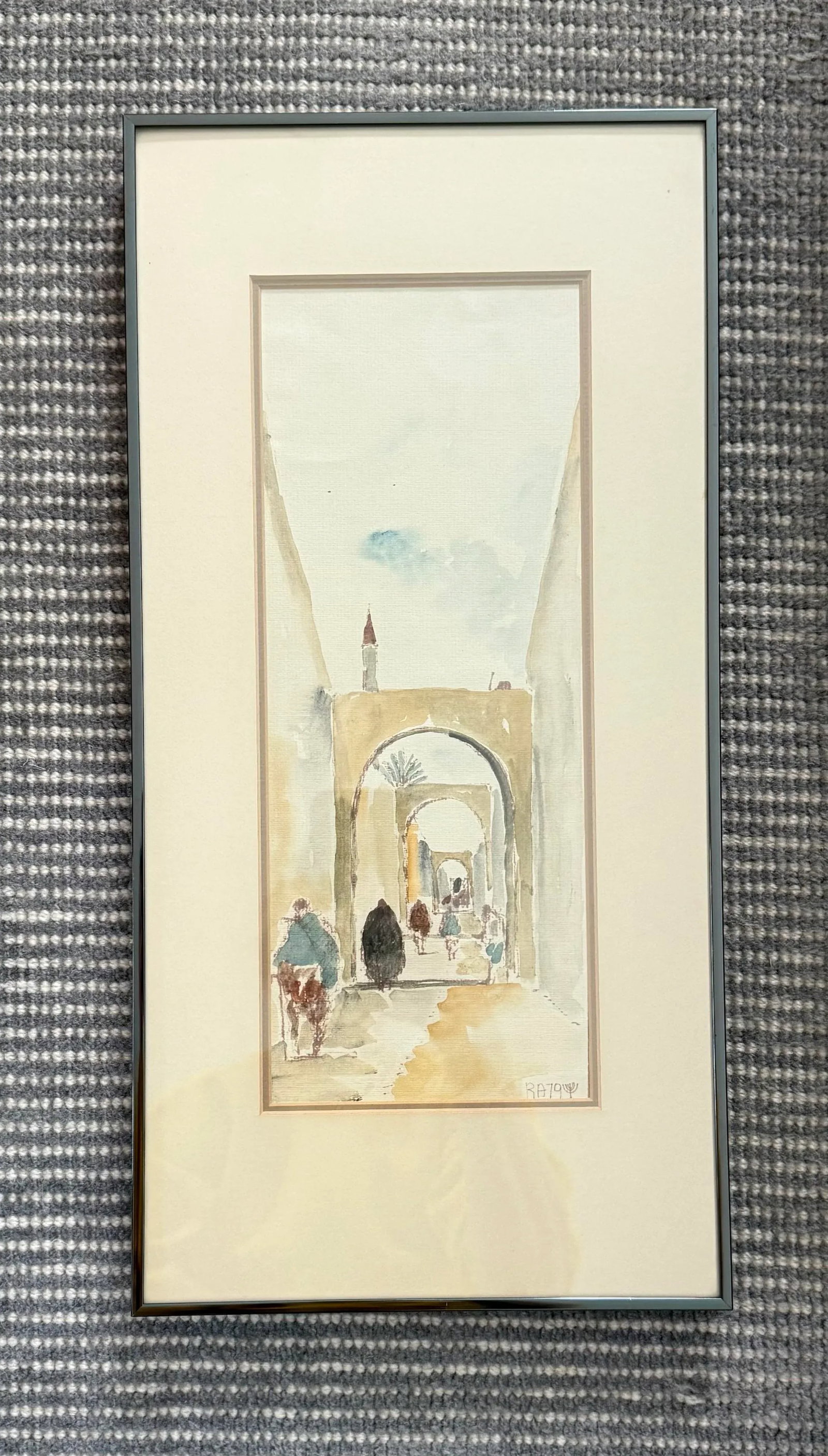 Vintage Framed Watercolor Painting - 2