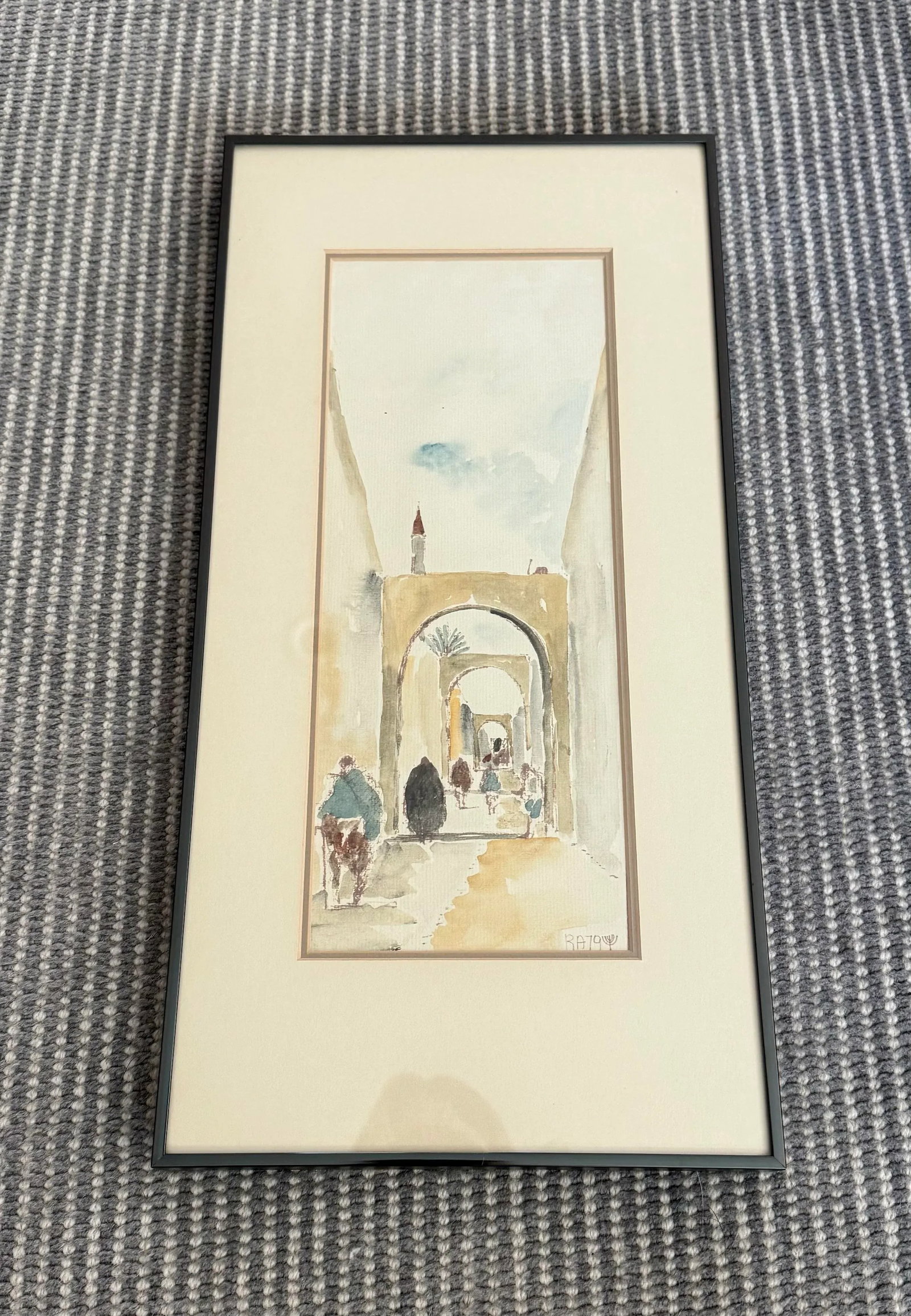 Vintage Framed Watercolor Painting - 3