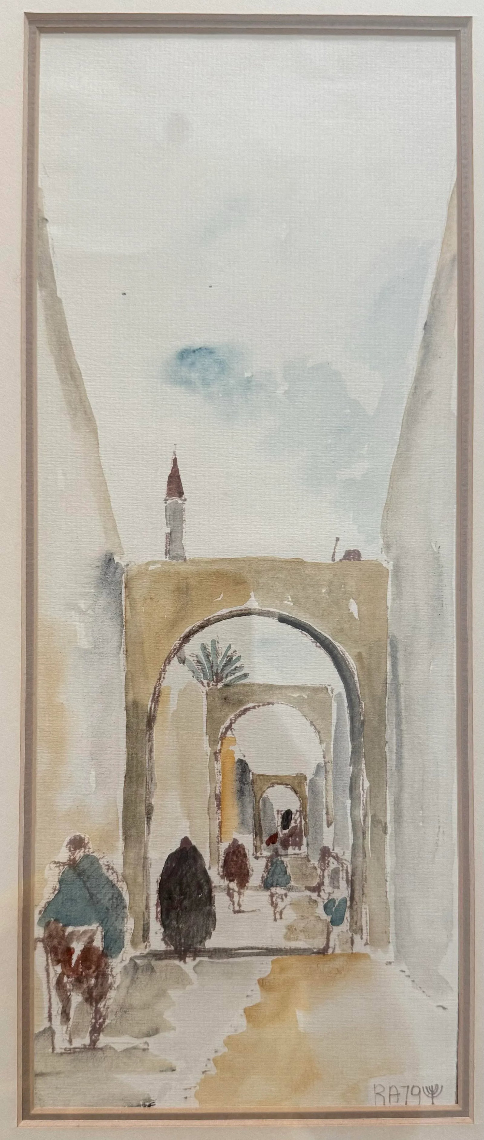 Vintage Framed Watercolor Painting - 4