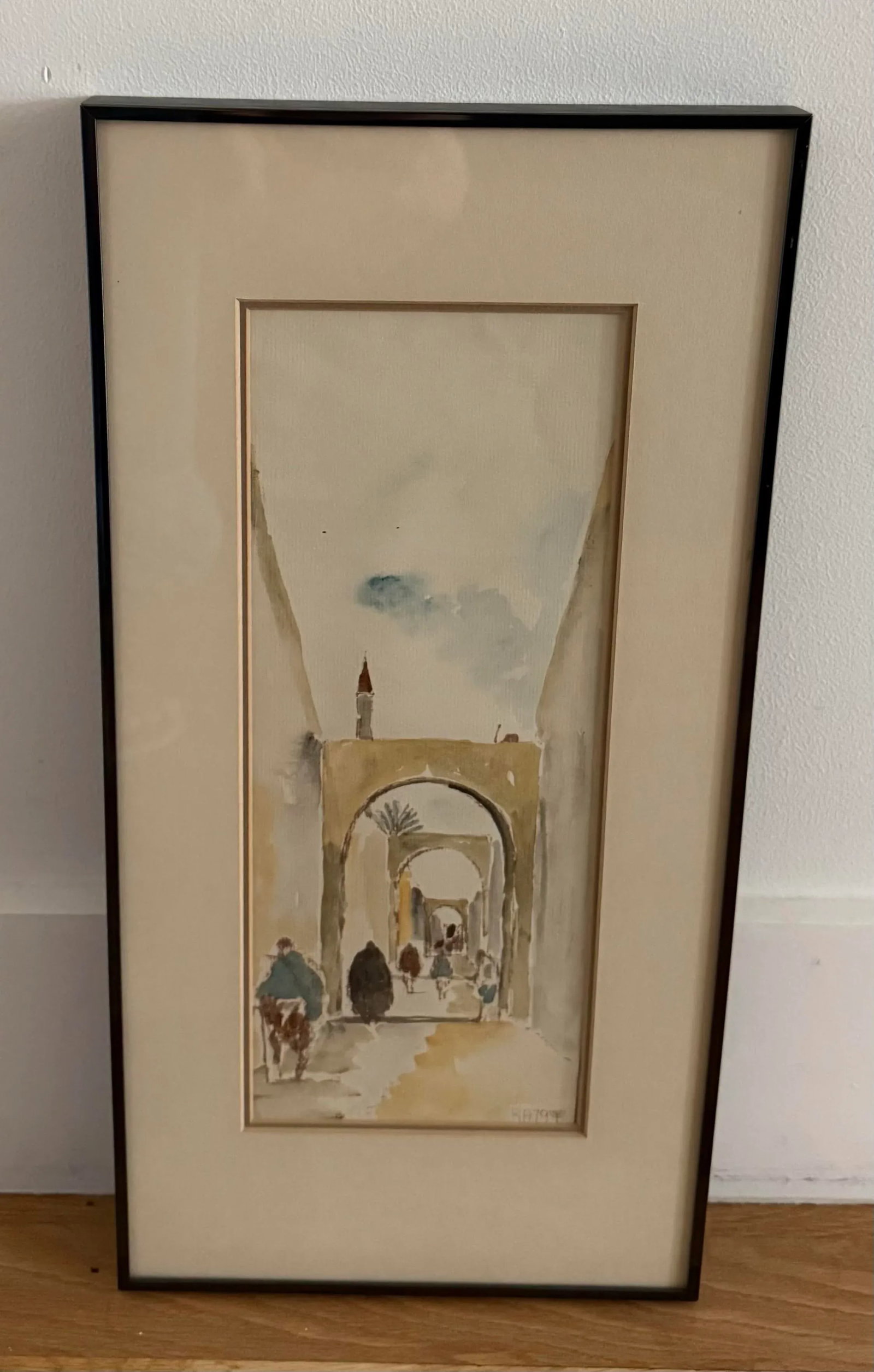 Vintage Framed Watercolor Painting - 5