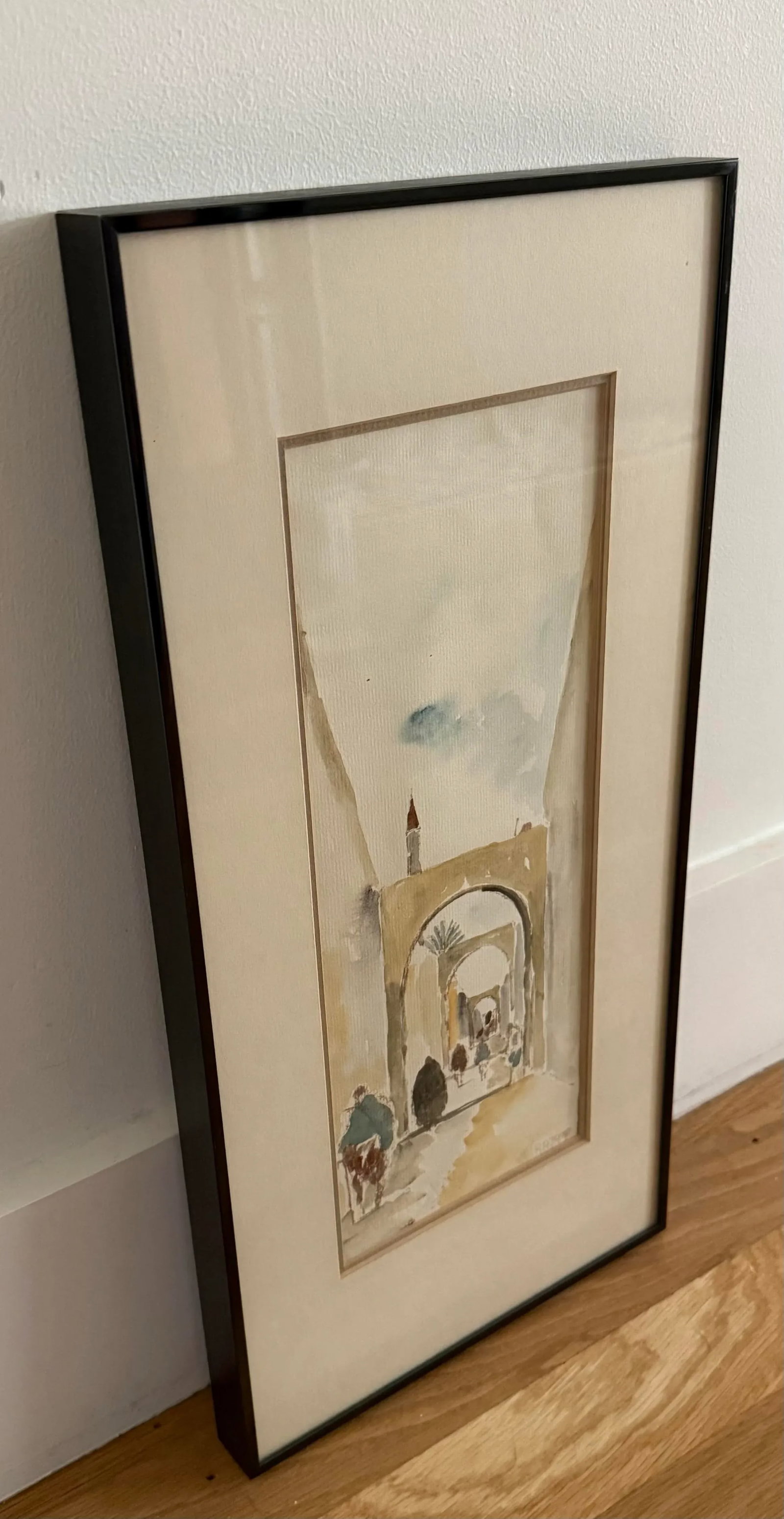 Vintage Framed Watercolor Painting - 6