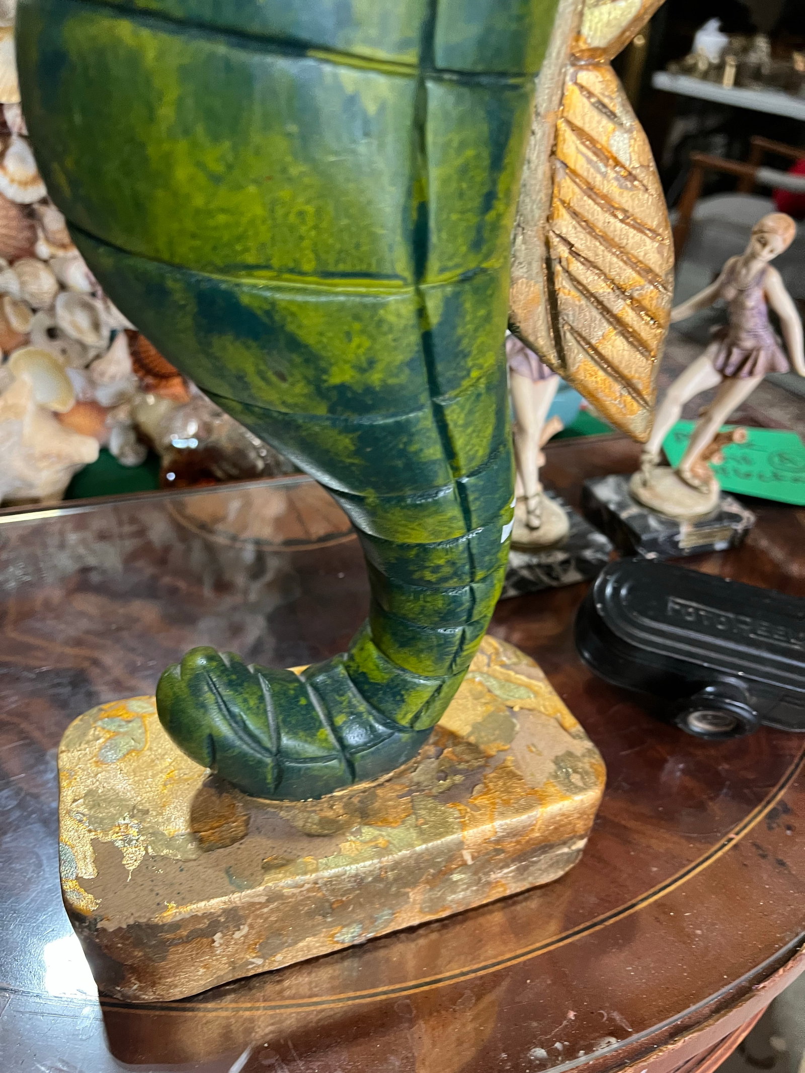 Vintage Green Tall Seahorse Sculpture - 4