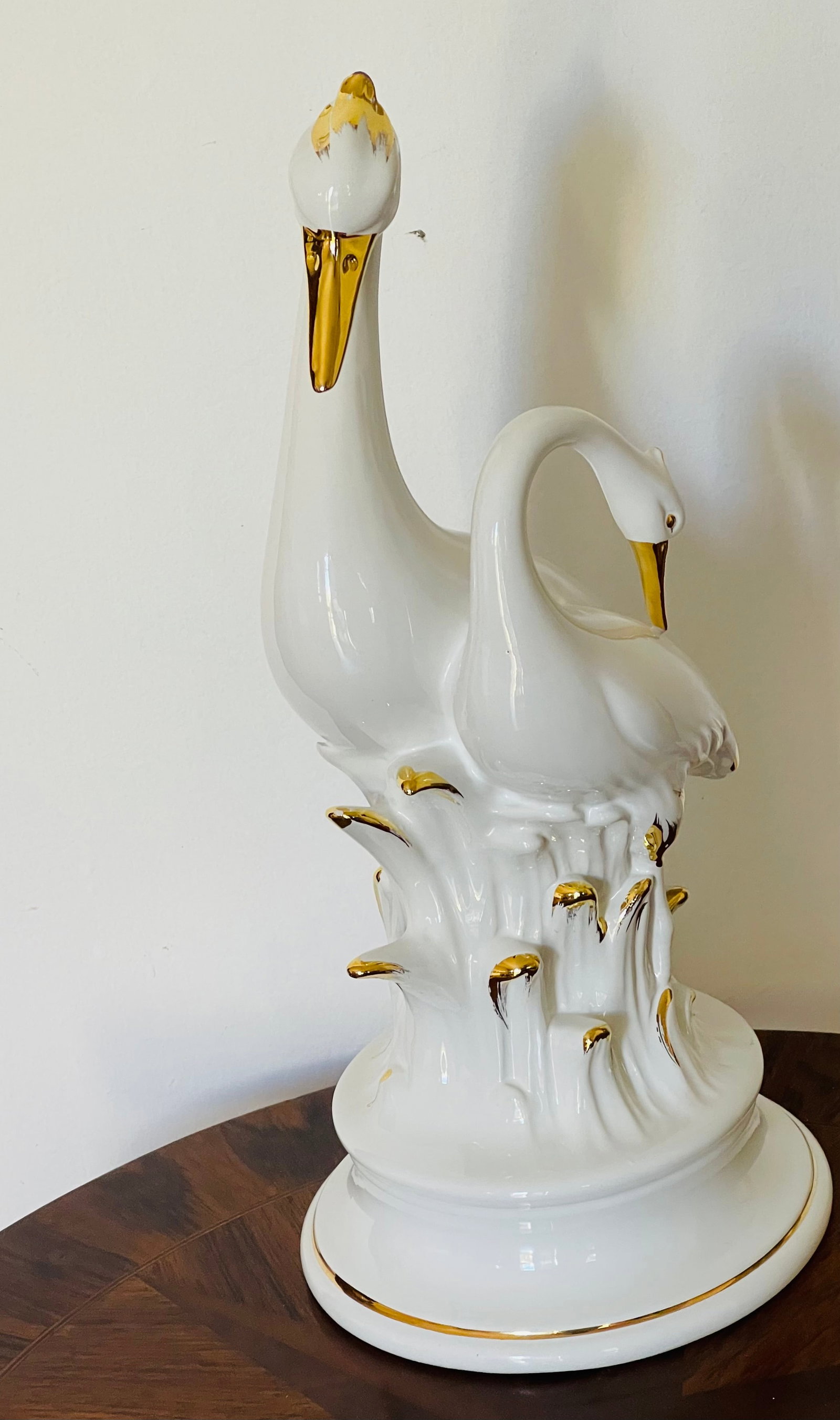 Fabulous Mid 20 Th C Italian Ceramic Sculpture Two Herons - 2