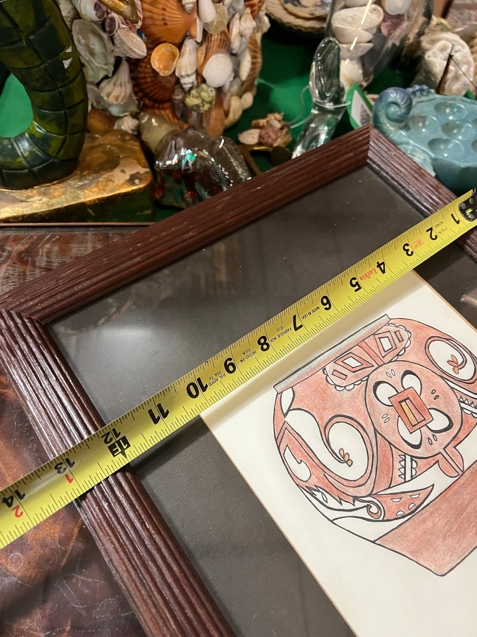 1970s Framed Minimalist Drawing of a Vase - 3