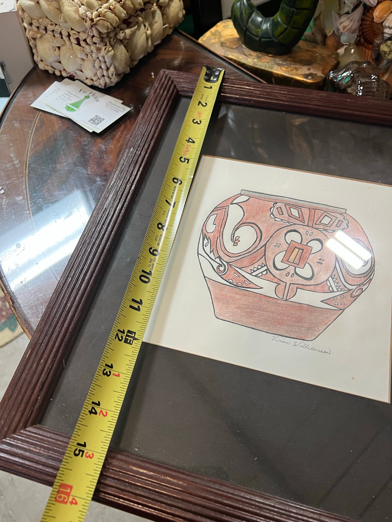 1970s Framed Minimalist Drawing of a Vase - 8