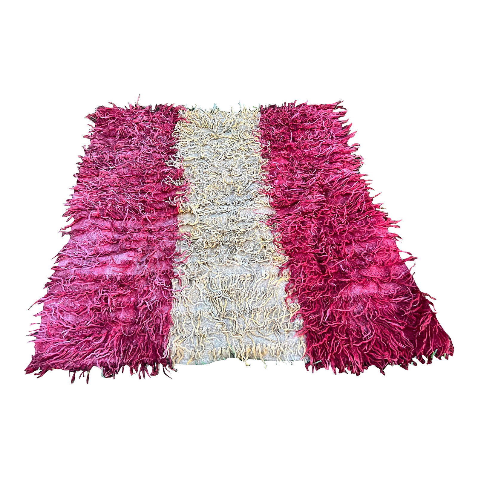 Vintage Anatolian Red Tulu Rug: All rugs have been professionally cleaned; original condition is not altered, age-related wear is considered normal in these unique, hand woven vintage rugs. It is common for slight variations in wear
