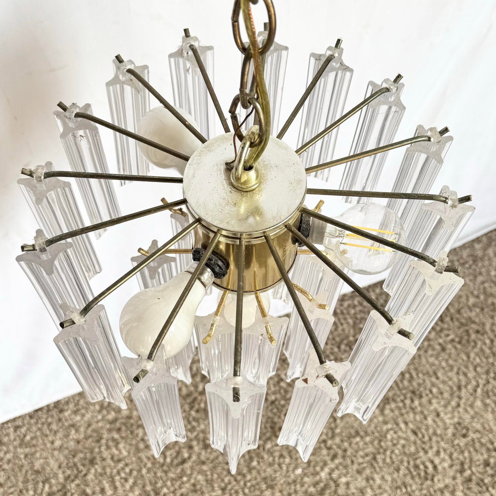 Art Deco Hanging Lucite Chandelier - 9