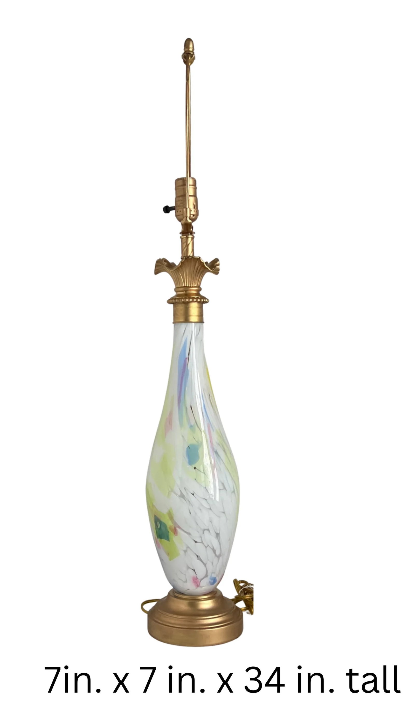 Murano Style Art Glass Candy Wrapper Confetti Table Lamp - 11