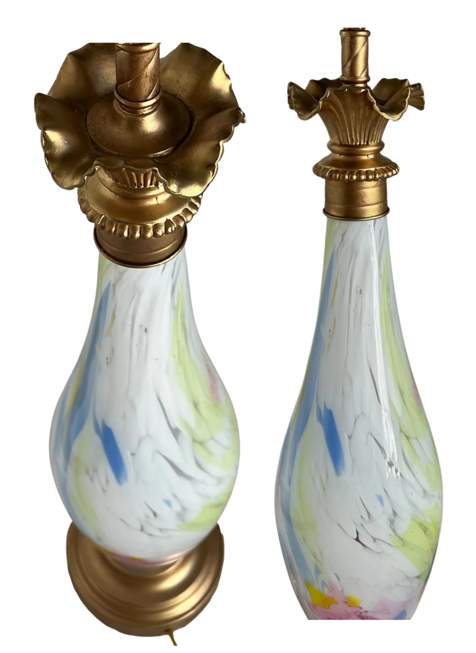 Murano Style Art Glass Candy Wrapper Confetti Table Lamp - 7