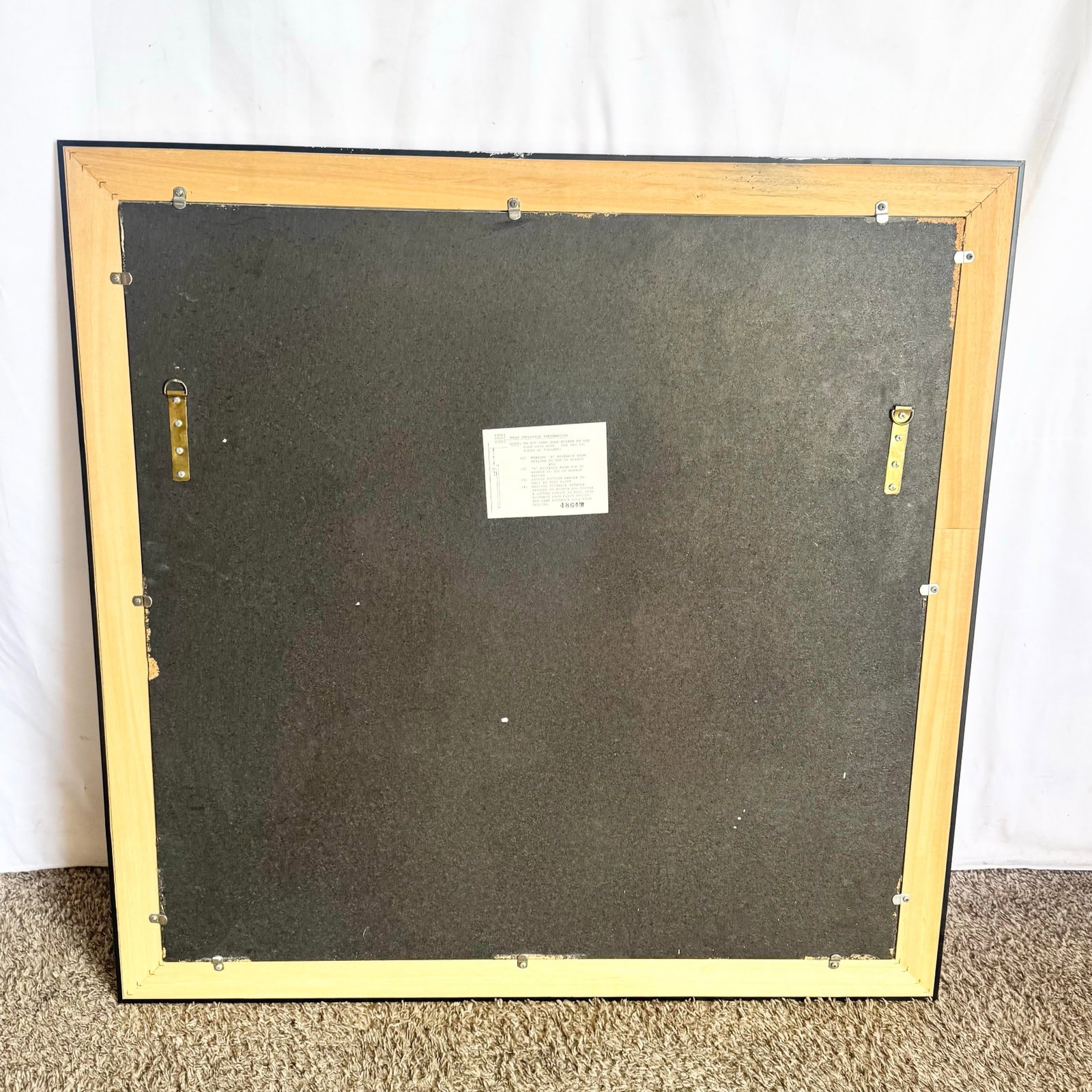 Postmodern Lily Flower Stained Glass Gold Frame Wall Mirror - 5