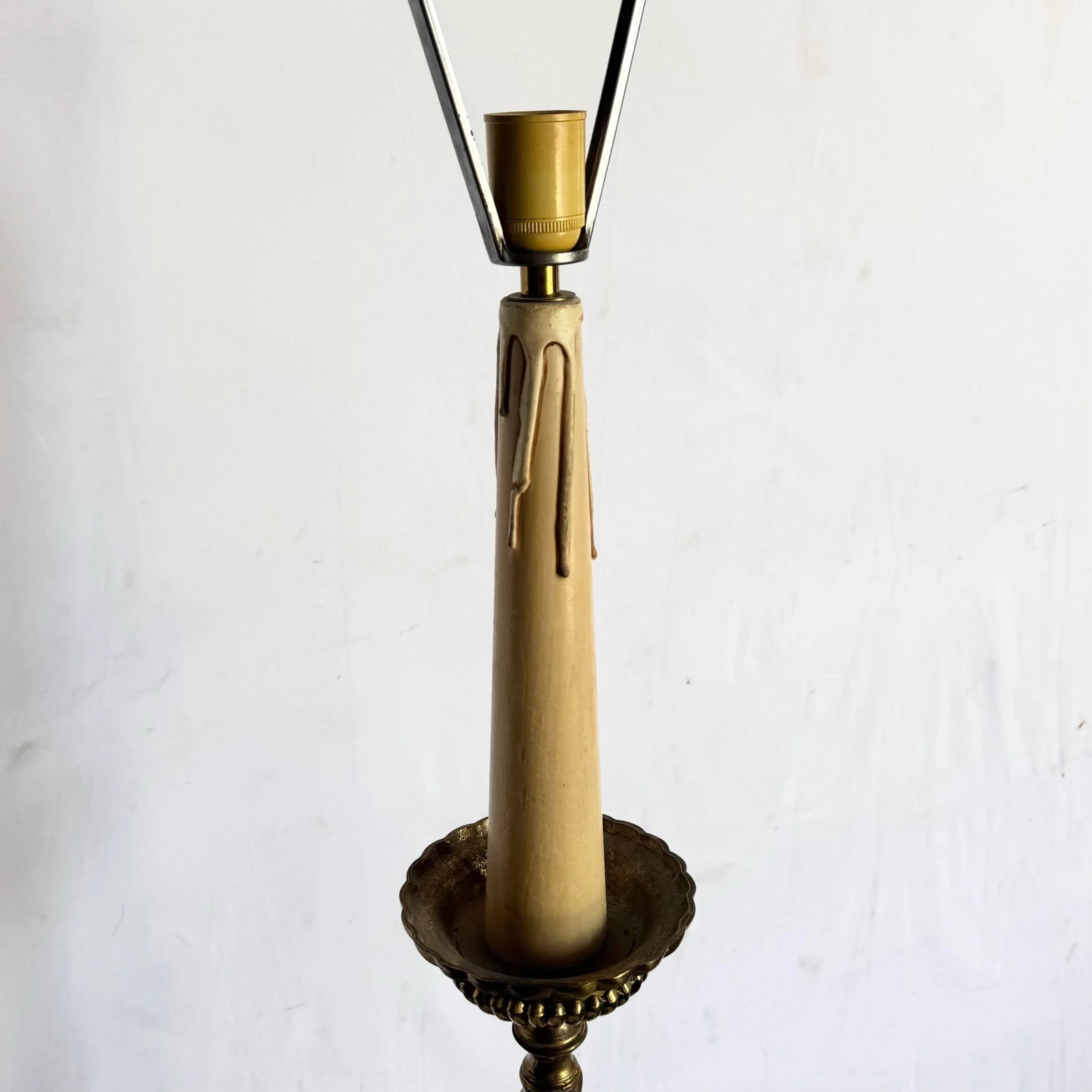 Vintage, Large Brass Table/Floor Candlestick Lamp - 10