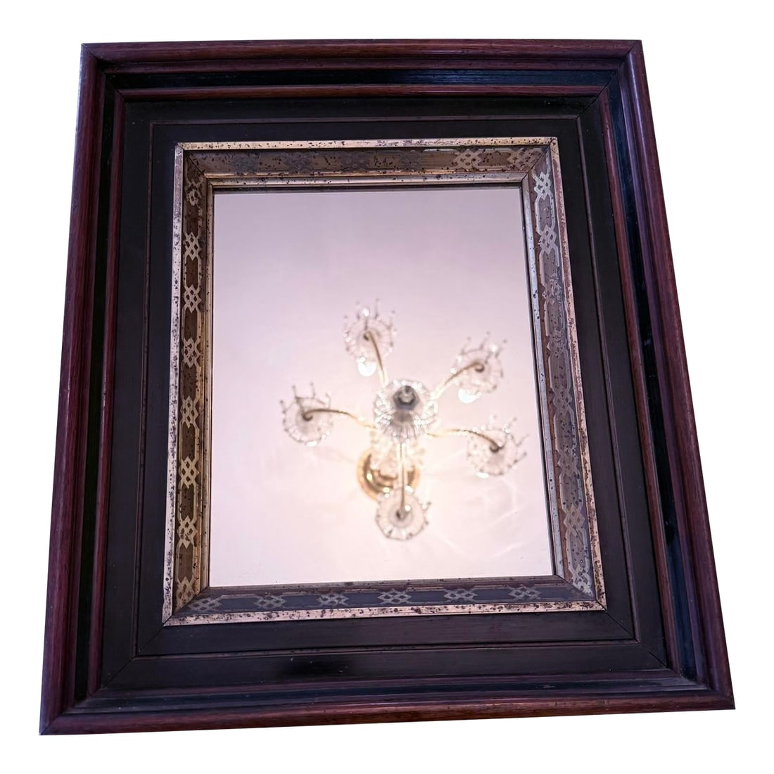 Early 20th-Century American Walnut Mirror With Gold-Gilt Frame - 2