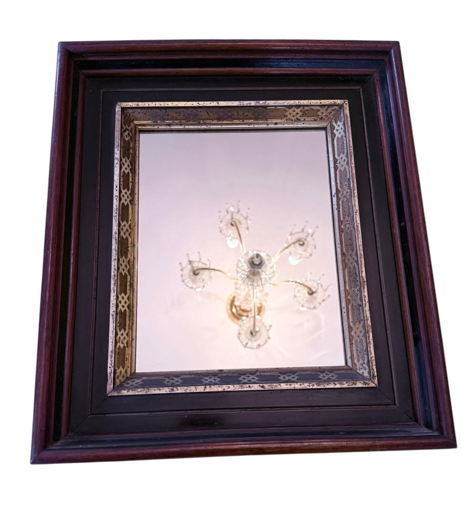 Early 20th-Century American Walnut Mirror With Gold-Gilt Frame - 3
