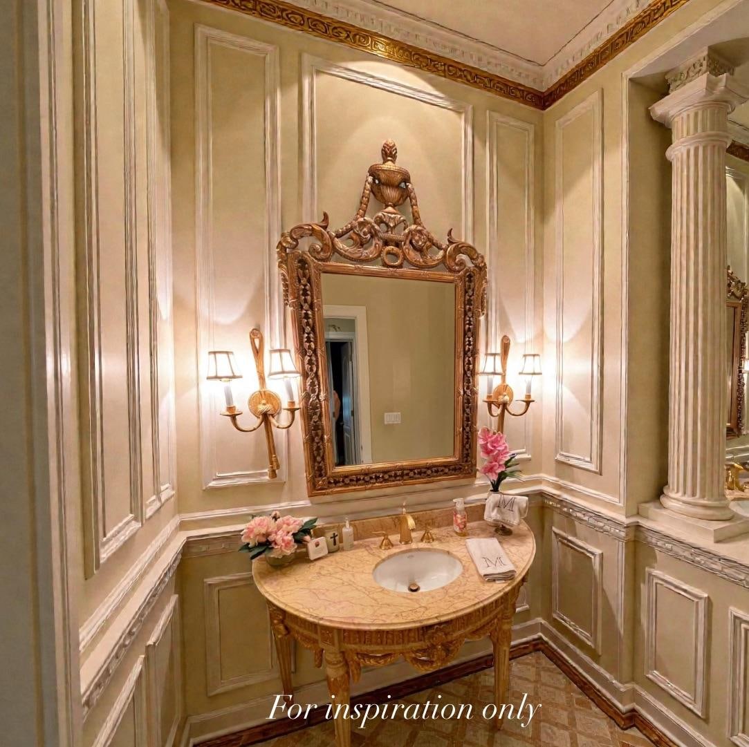 Louis XVI Giltwood Mirror With Urn Crest & Pierced Ribbonwork - 56'' Neoclassical Elegance - 12