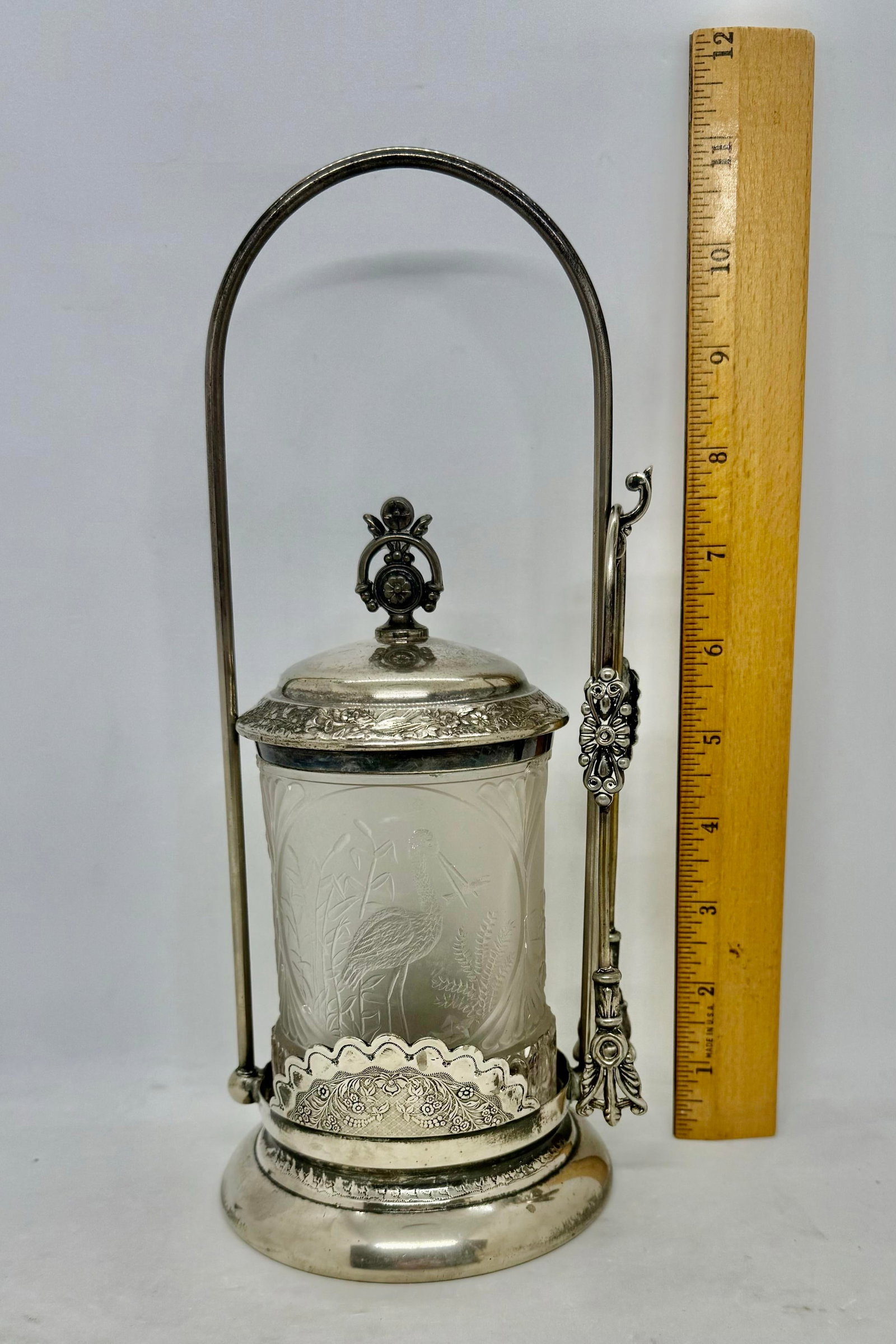 Late 19th Century Victorian Pickle Castor - Wilcox Silver Plate Co., Meriden Ct - Removable Lid & To - 10