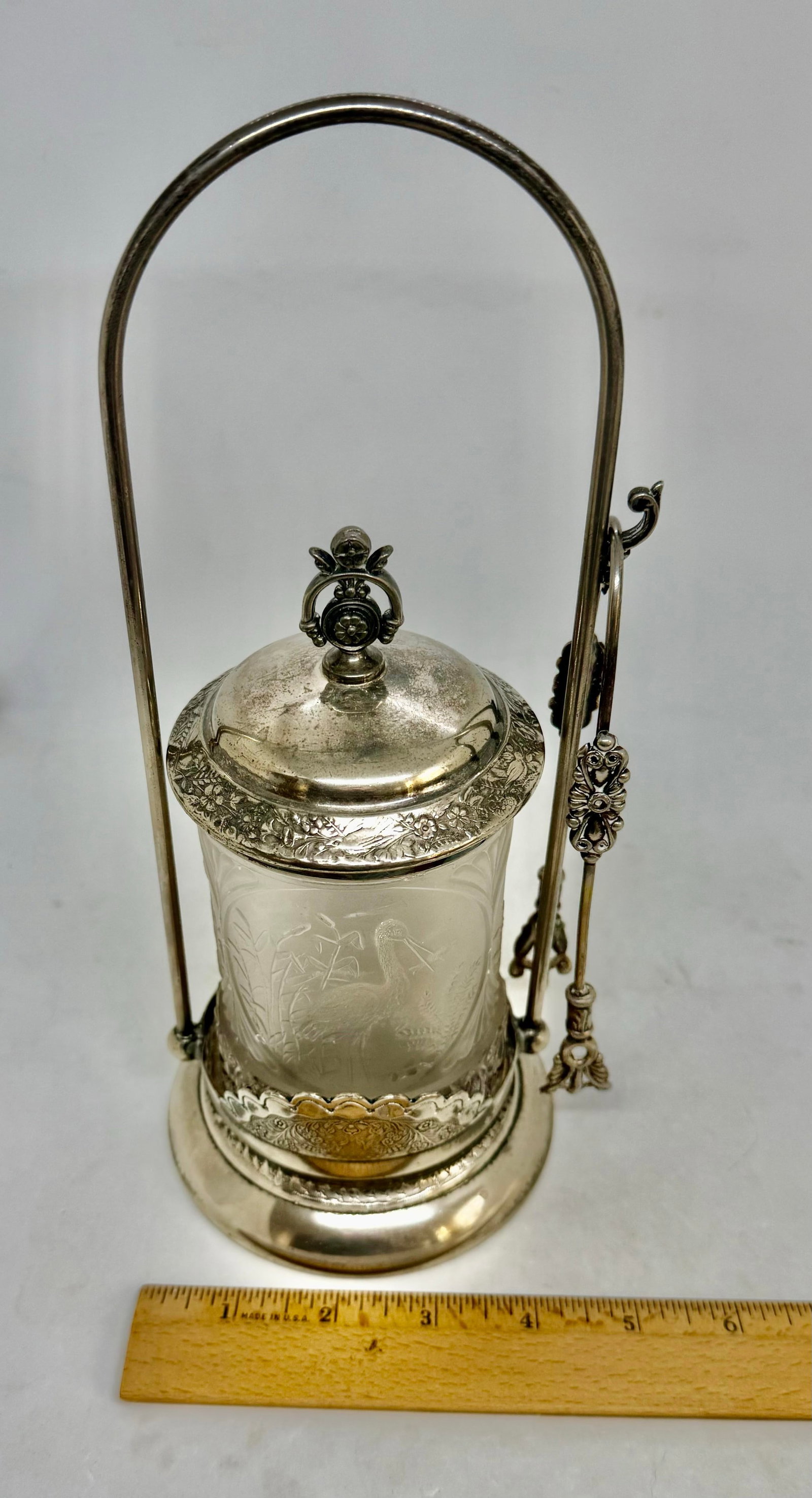 Late 19th Century Victorian Pickle Castor - Wilcox Silver Plate Co., Meriden Ct - Removable Lid & To - 11
