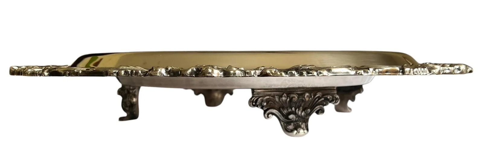 Large 20th Century Hotel Silver Footed Salver Tray With Inset Bowl by Dodge, Inc. - Queen Victoria M - 10