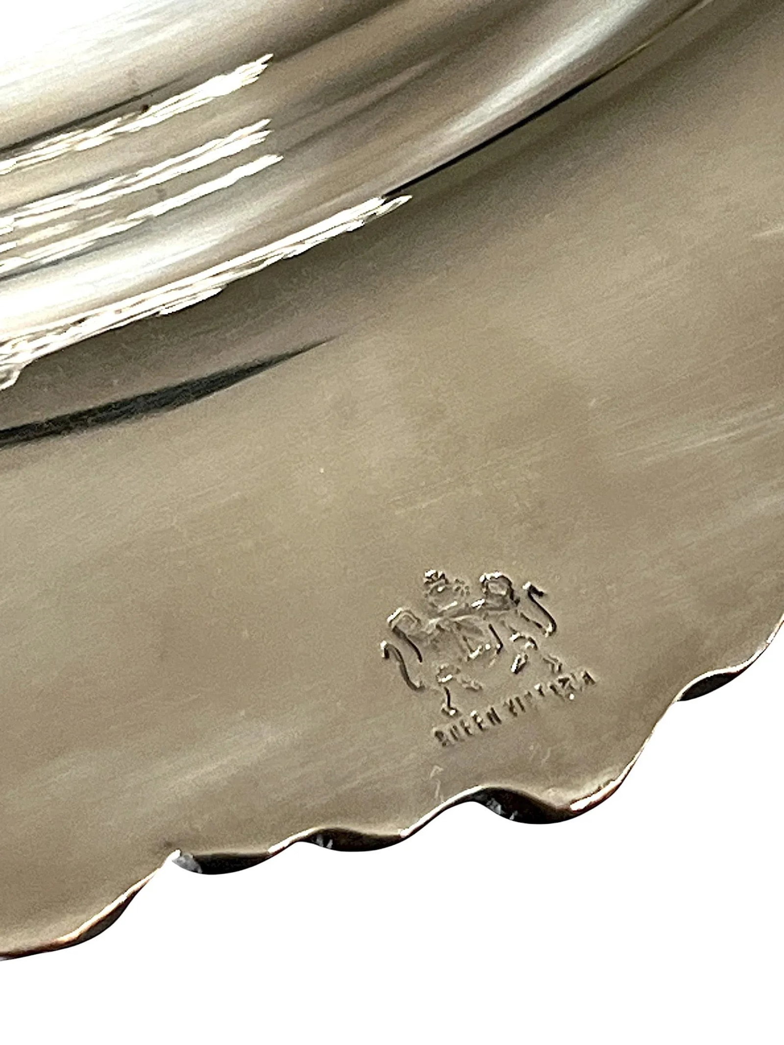 Large 20th Century Hotel Silver Footed Salver Tray With Inset Bowl by Dodge, Inc. - Queen Victoria M - 12
