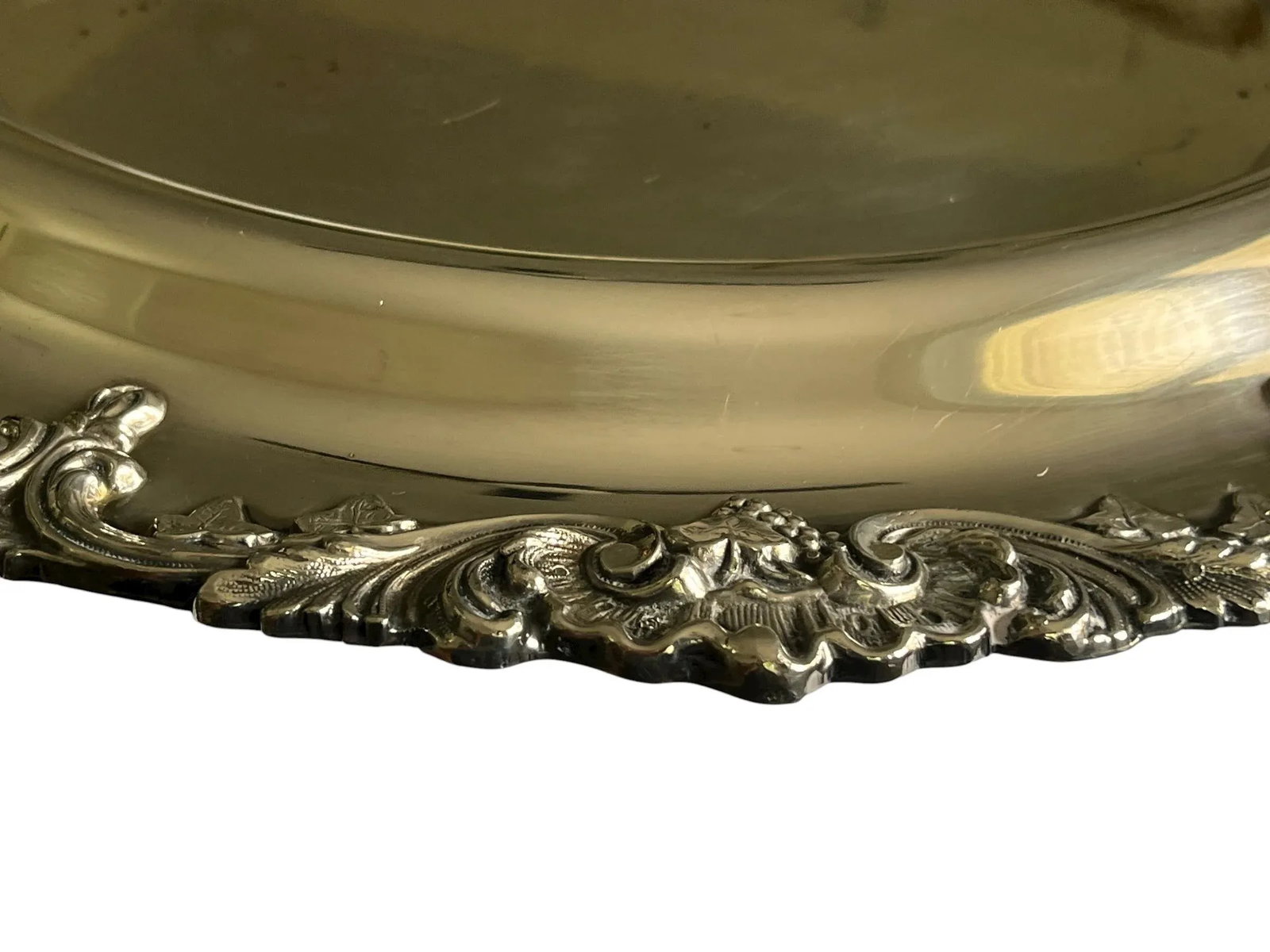 Large 20th Century Hotel Silver Footed Salver Tray With Inset Bowl by Dodge, Inc. - Queen Victoria M - 13