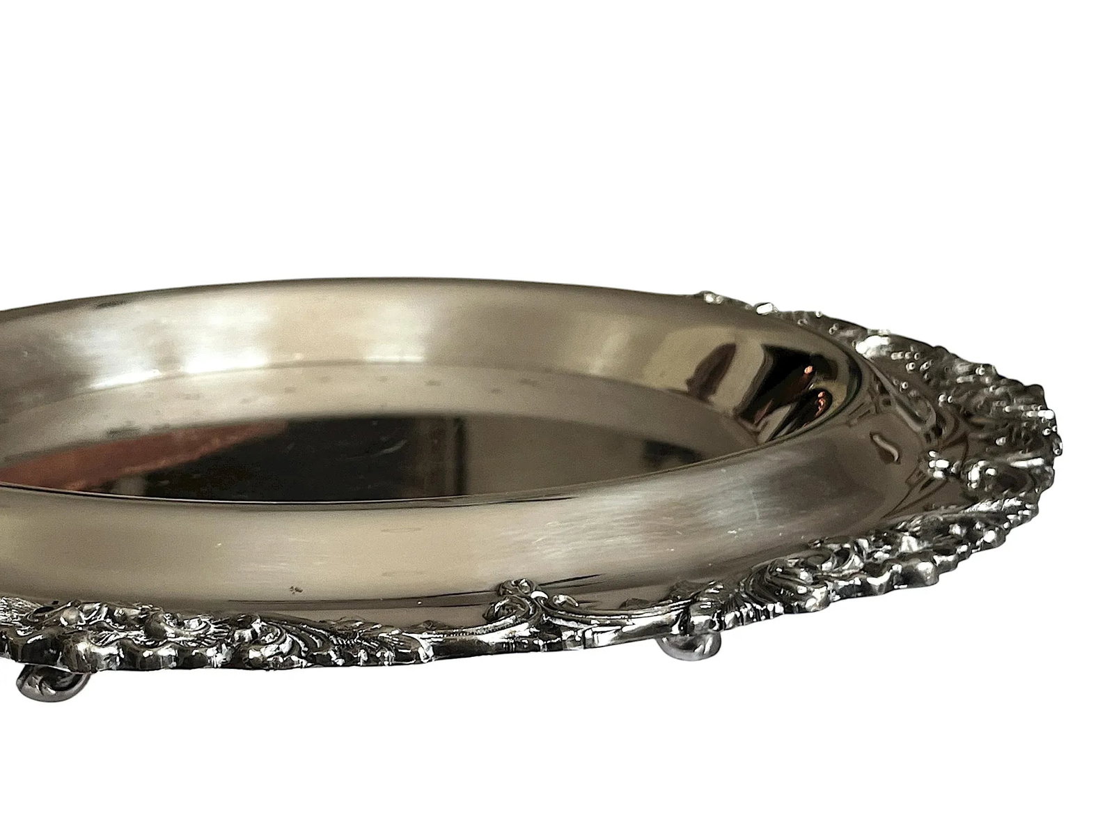 Large 20th Century Hotel Silver Footed Salver Tray With Inset Bowl by Dodge, Inc. - Queen Victoria M - 2
