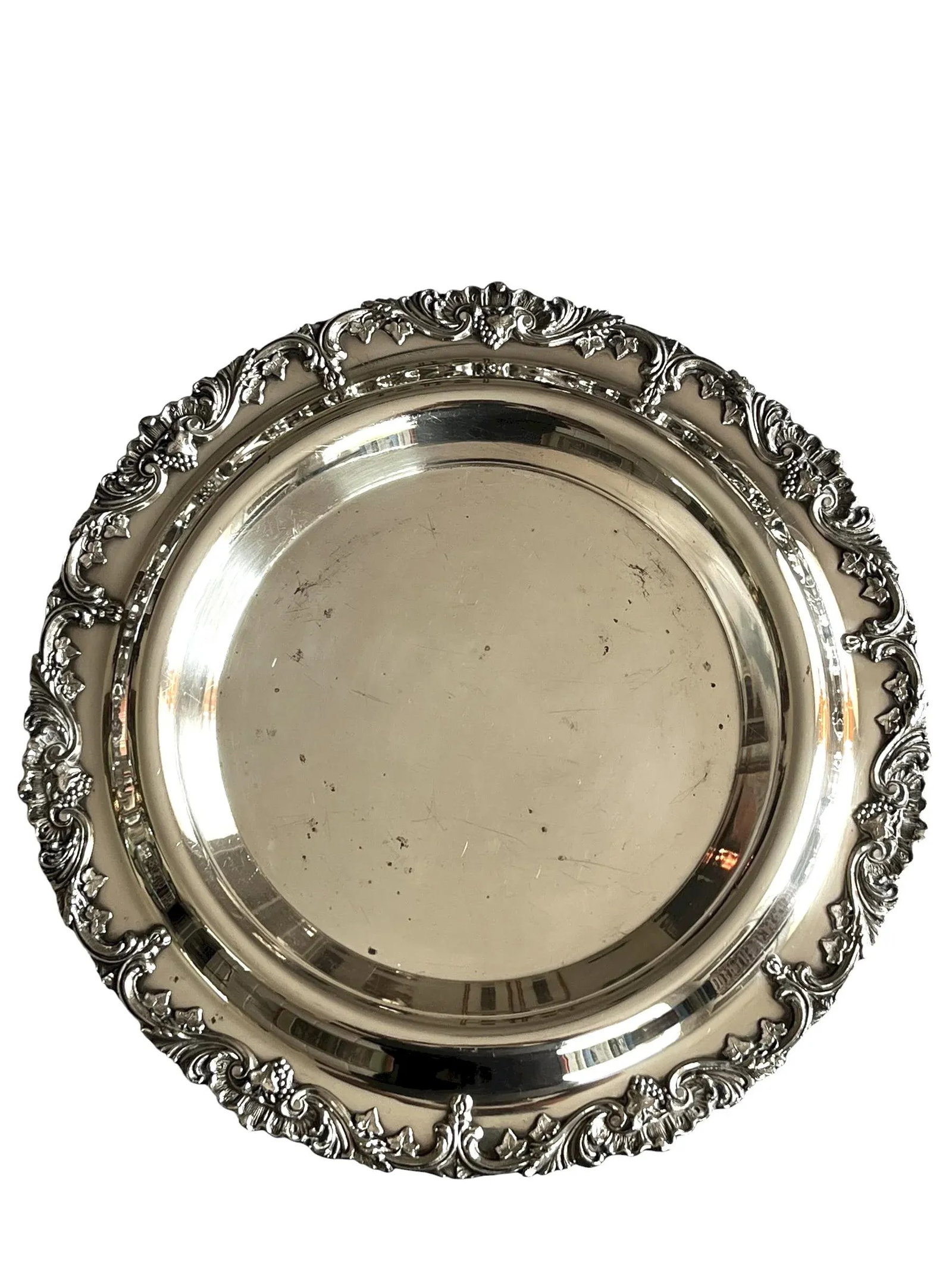 Large 20th Century Hotel Silver Footed Salver Tray With Inset Bowl by Dodge, Inc. - Queen Victoria M - 3
