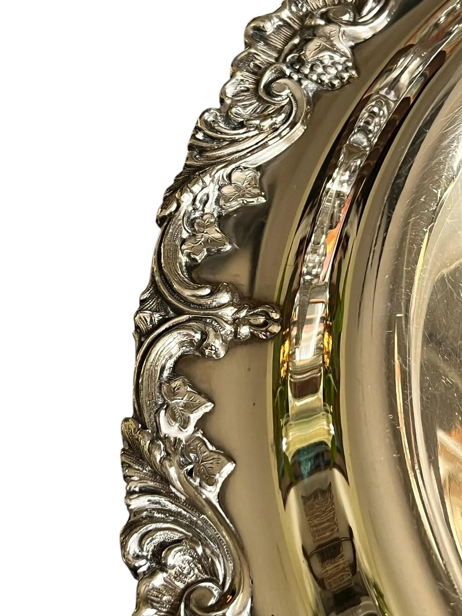 Large 20th Century Hotel Silver Footed Salver Tray With Inset Bowl by Dodge, Inc. - Queen Victoria M - 5